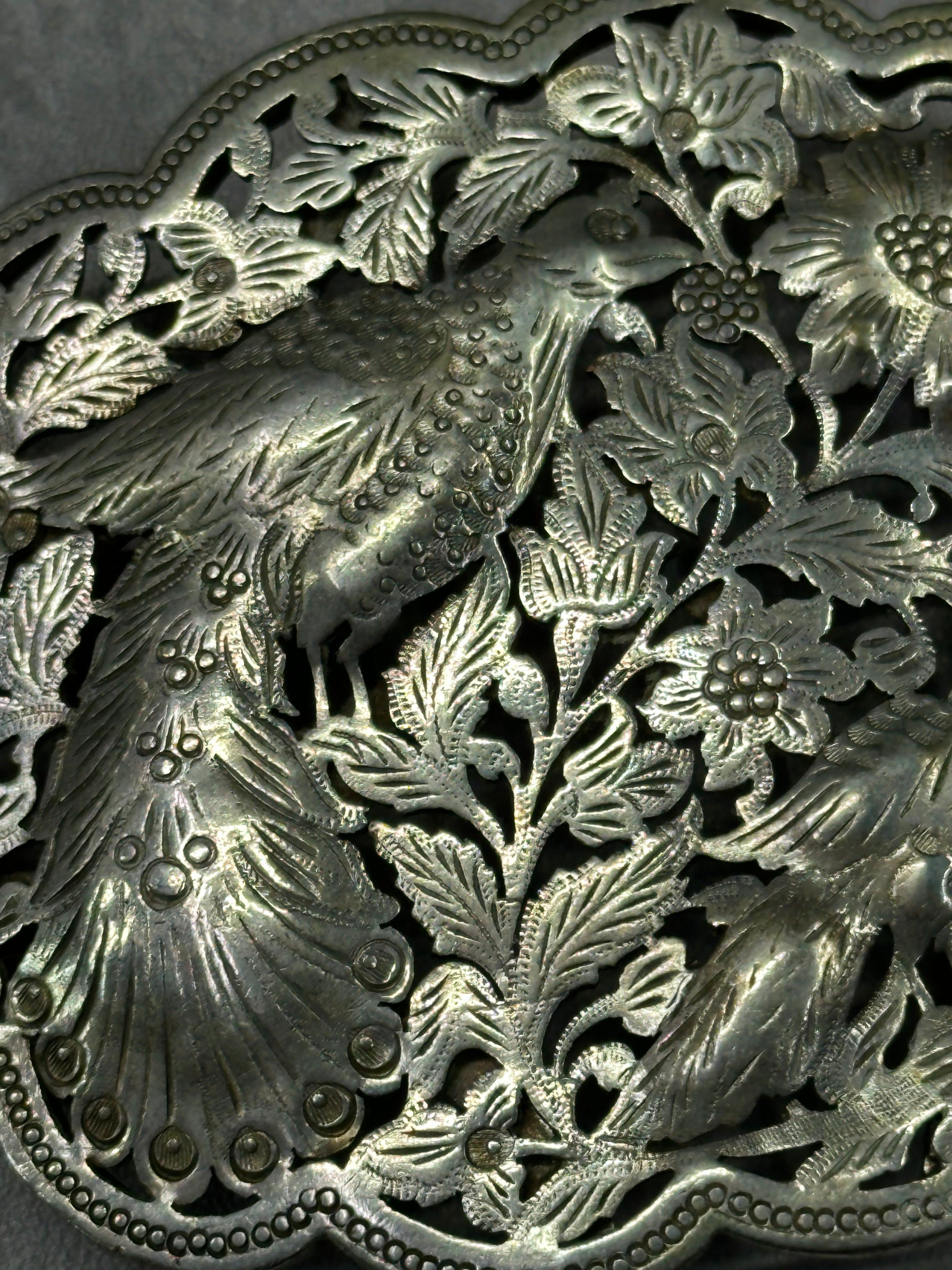 Antique Peranakan Straits Chinese Silver Pending (Belt Buckle) – Phoenix & Peony Repoussé
