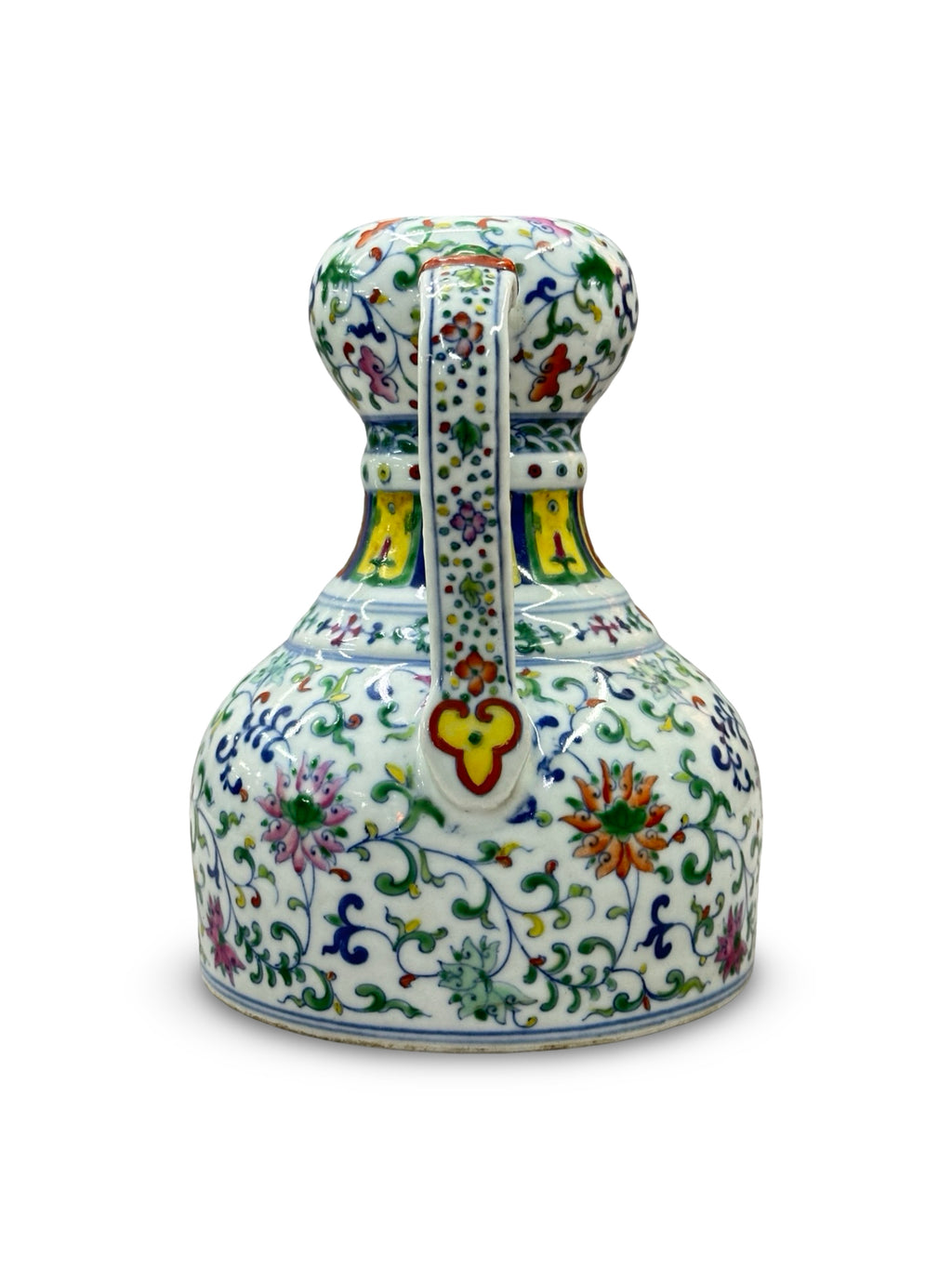20th-Century Antique Style Chinese Doucai Porcelain Twin-Handled Vase - Floral Scroll & Lotus Motif