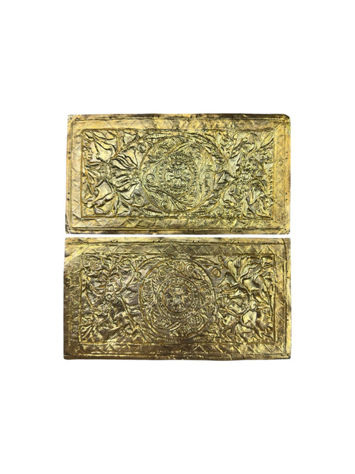 A pair of straits Chinese Penarakan Nyonya Silver Pillow ends ( Buntal plates , Kapala Bantal ) 1920’s-1930’s