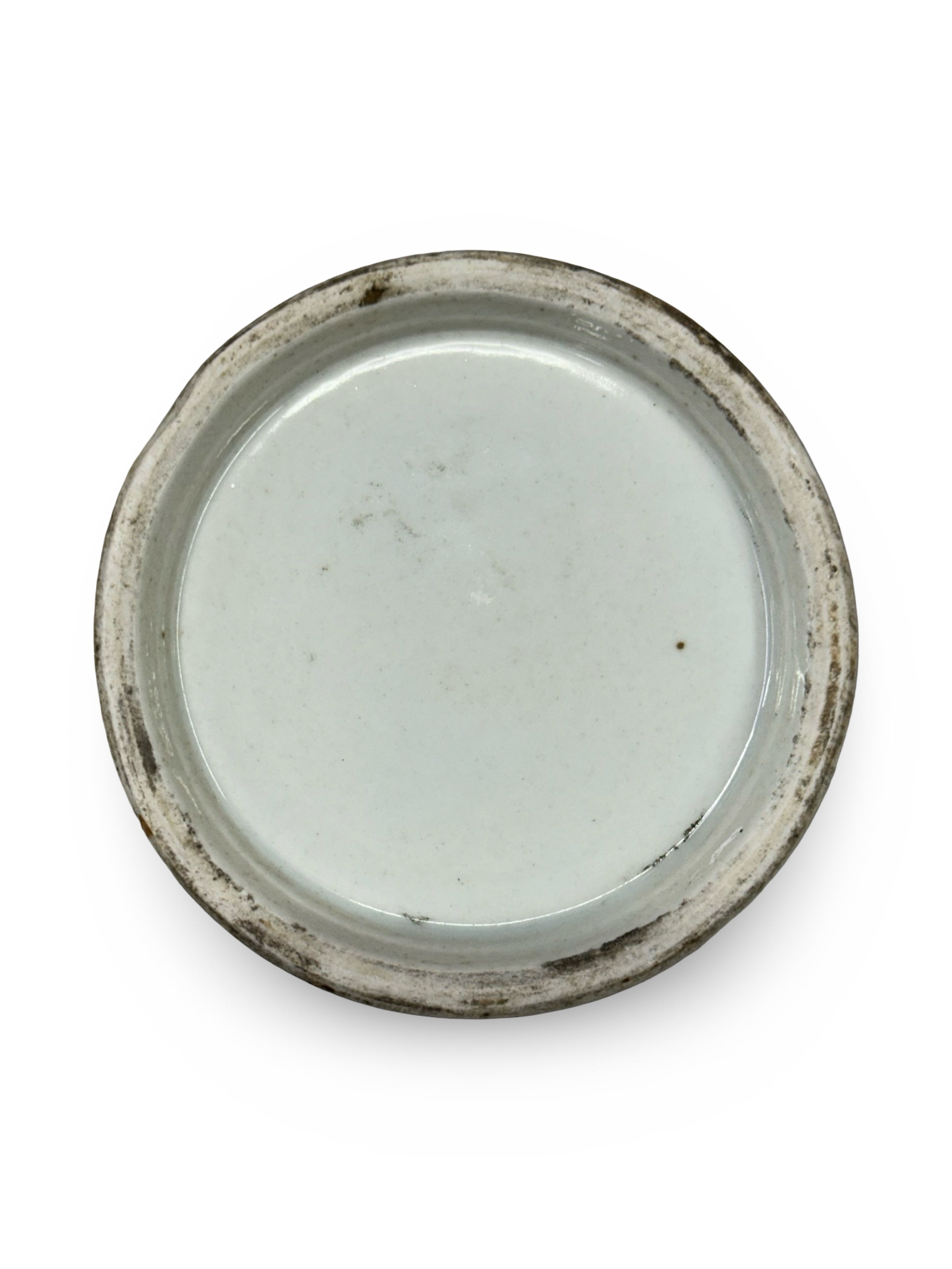 20th-Century Antique Chinese Blue & White Porcelain Cylindrical Hat Stand Vase - Floral Prunus Motif