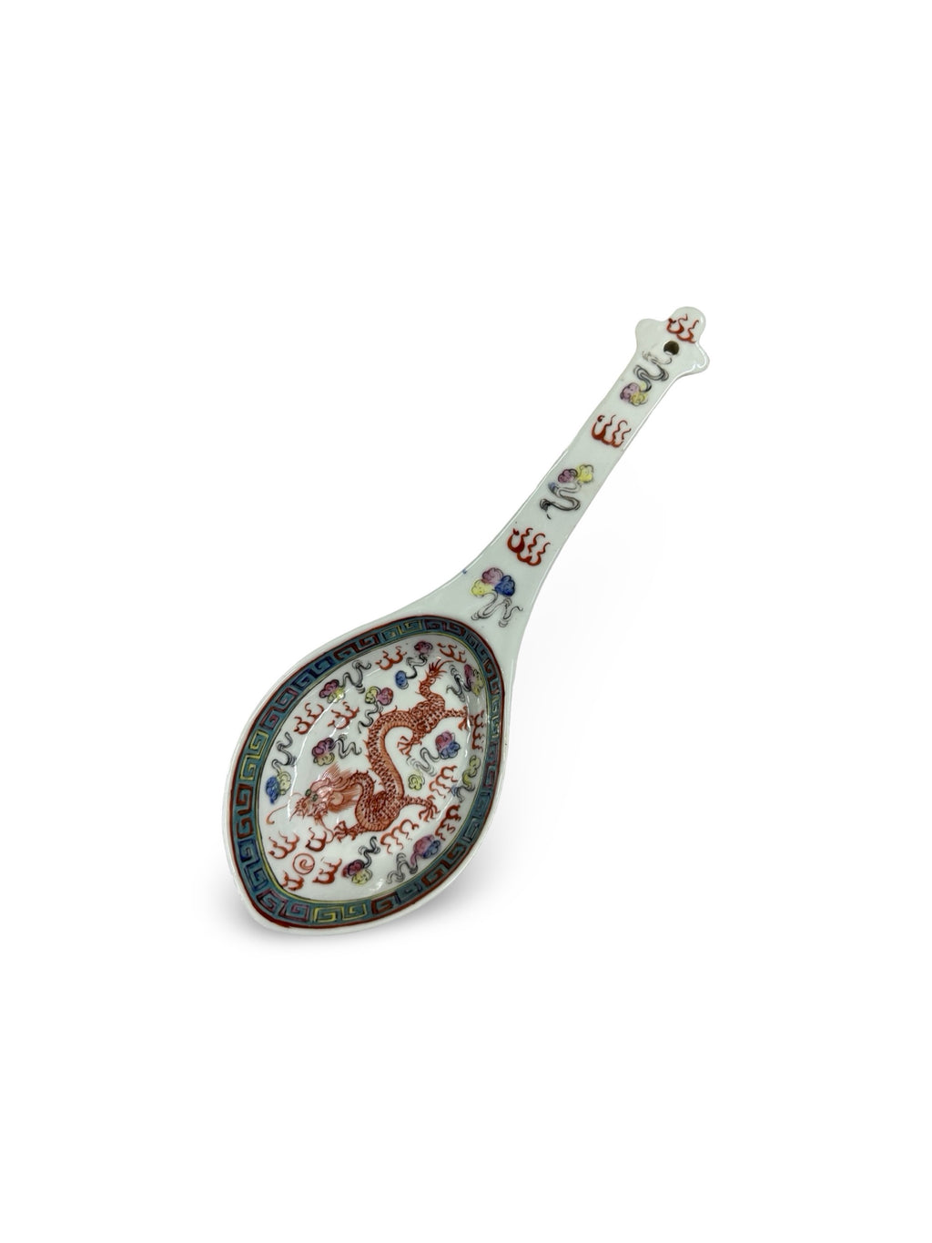 Fine Chinese Famille Rose 'Dragon' Spoon - Republic Era (Guangxu Mark)
