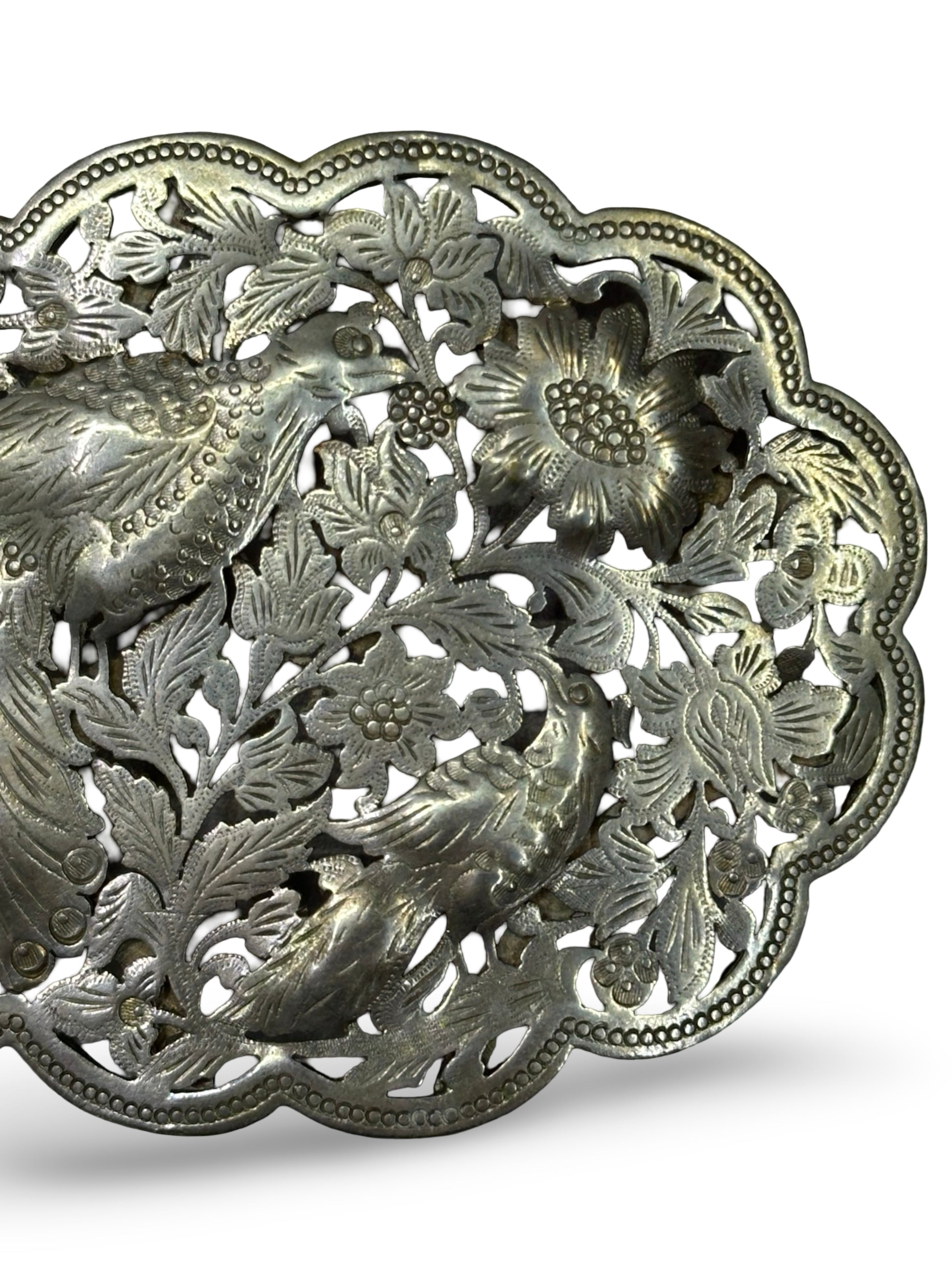 Antique Peranakan Straits Chinese Silver Pending (Belt Buckle) – Phoenix & Peony Repoussé
