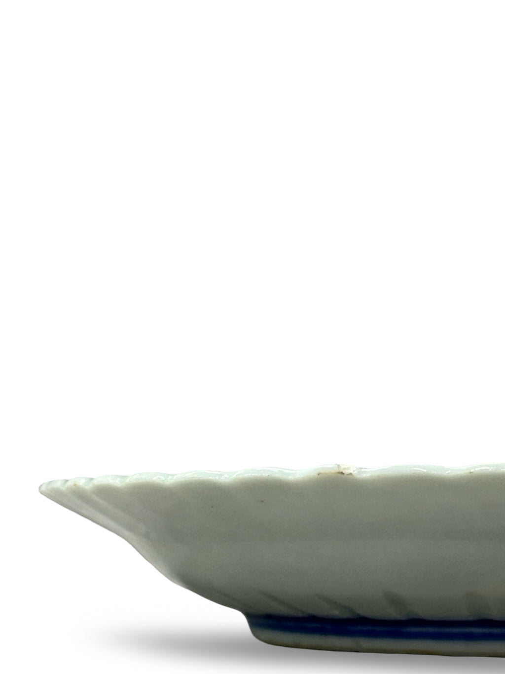 Qing Dynasty Blue & White Porcelain Plate | Late Qing Dynasty Scalloped Rim Dish