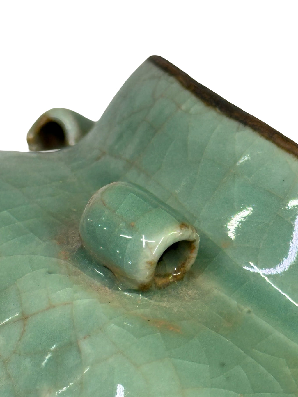 Vintage 20th Century Longquan-Style Celadon Jar with Lid – Lobed Crackle Glaze