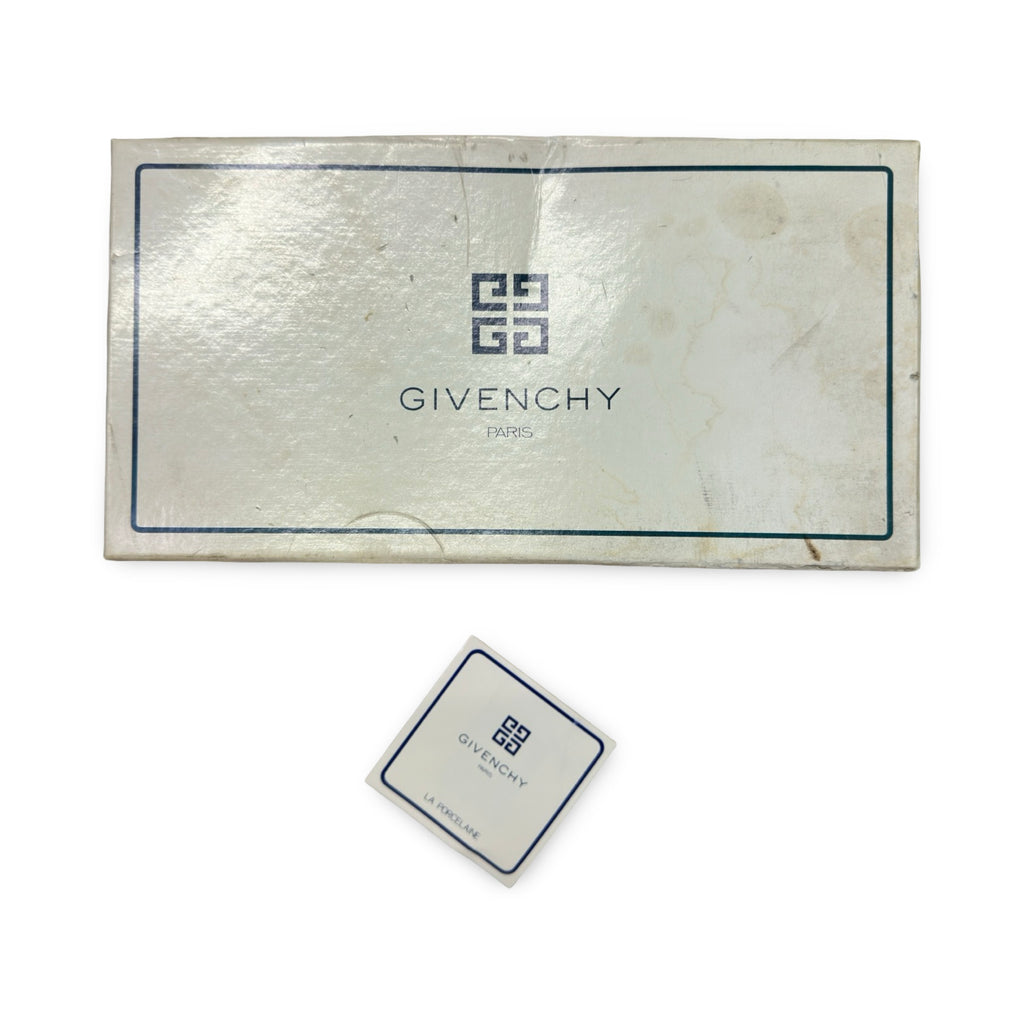 Vintage Givenchy Paris octagon  Geometric Border Demitasse Set - White & Gold