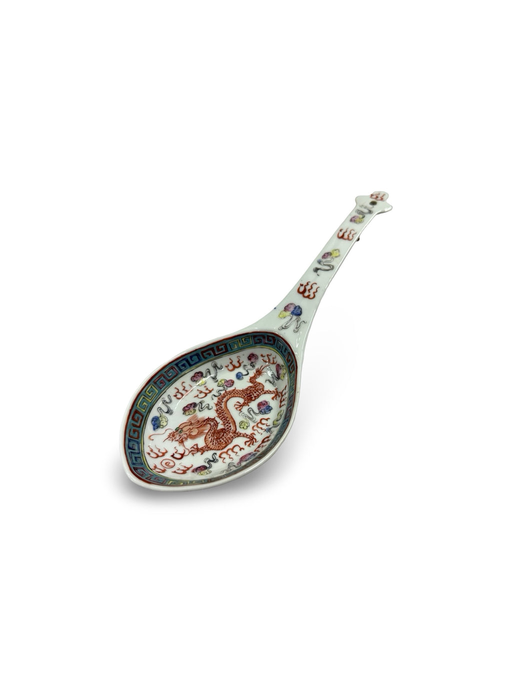 Fine Chinese Famille Rose 'Dragon' Spoon - Republic Era (Guangxu Mark)