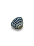 Qing dynasty Provincial Blue & White Porcelain Teacup – Vertical Stripe Motif