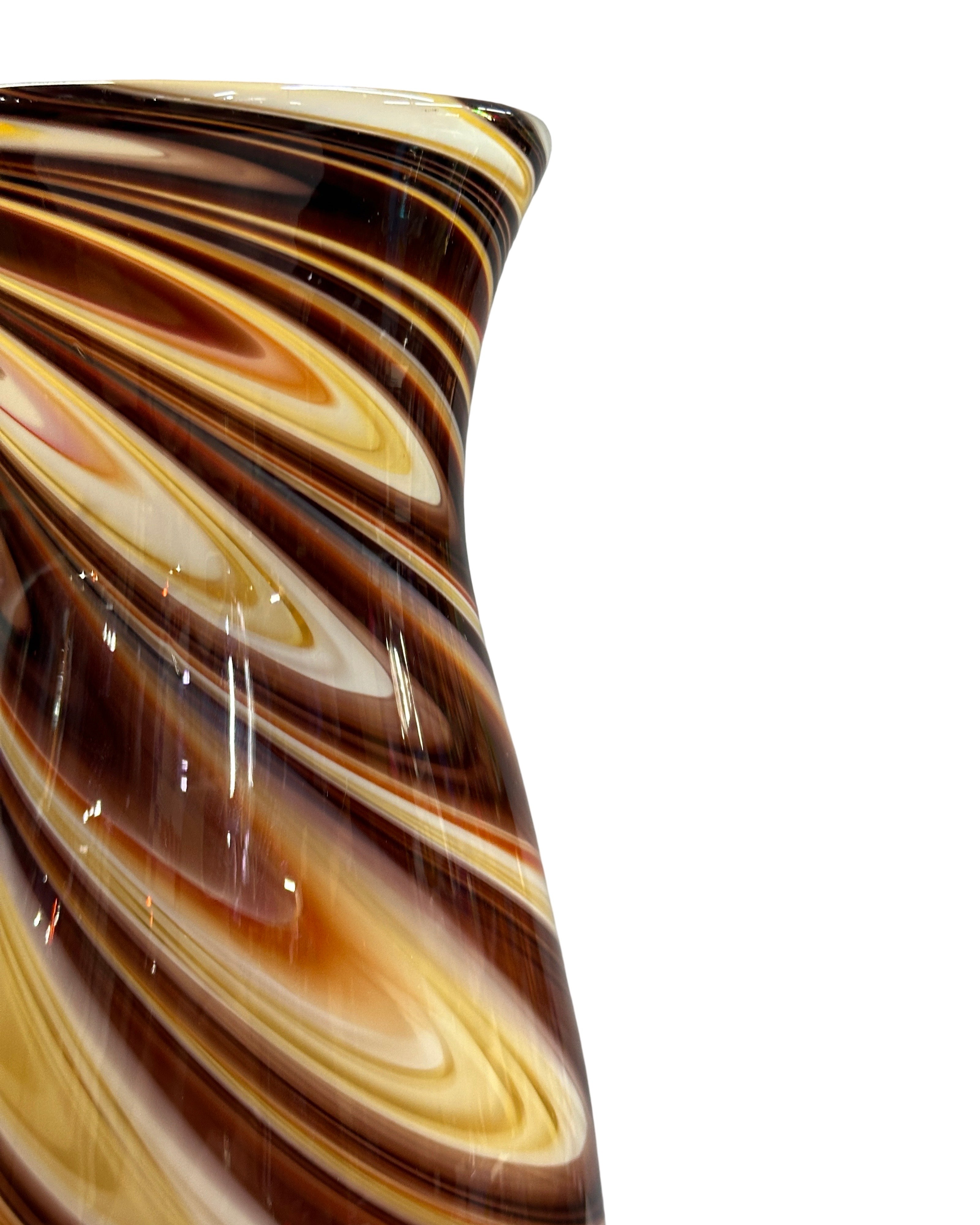 Mid-century 1960’s art deco style slag glass vase