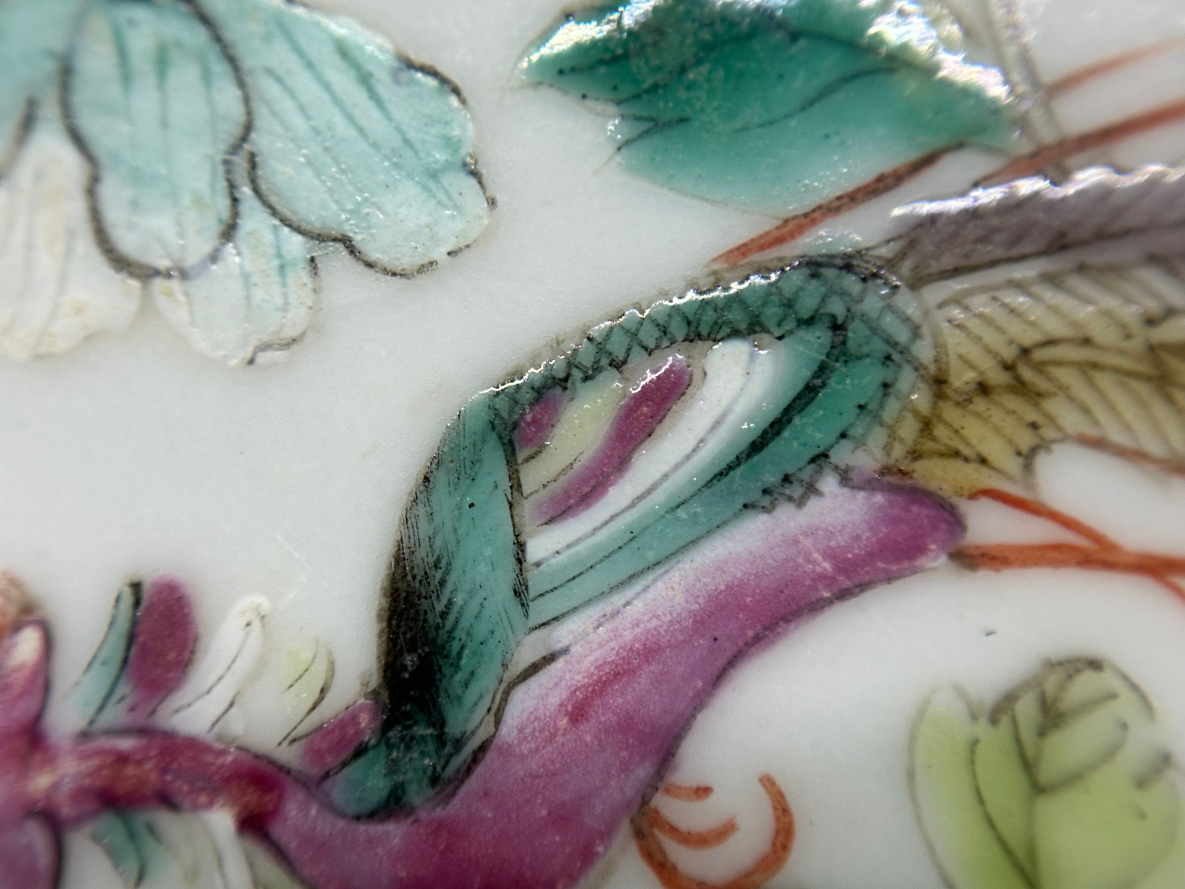 Antique Peranakan nyonya Famille Rose Small Dish – Phoenix & Peony Motif