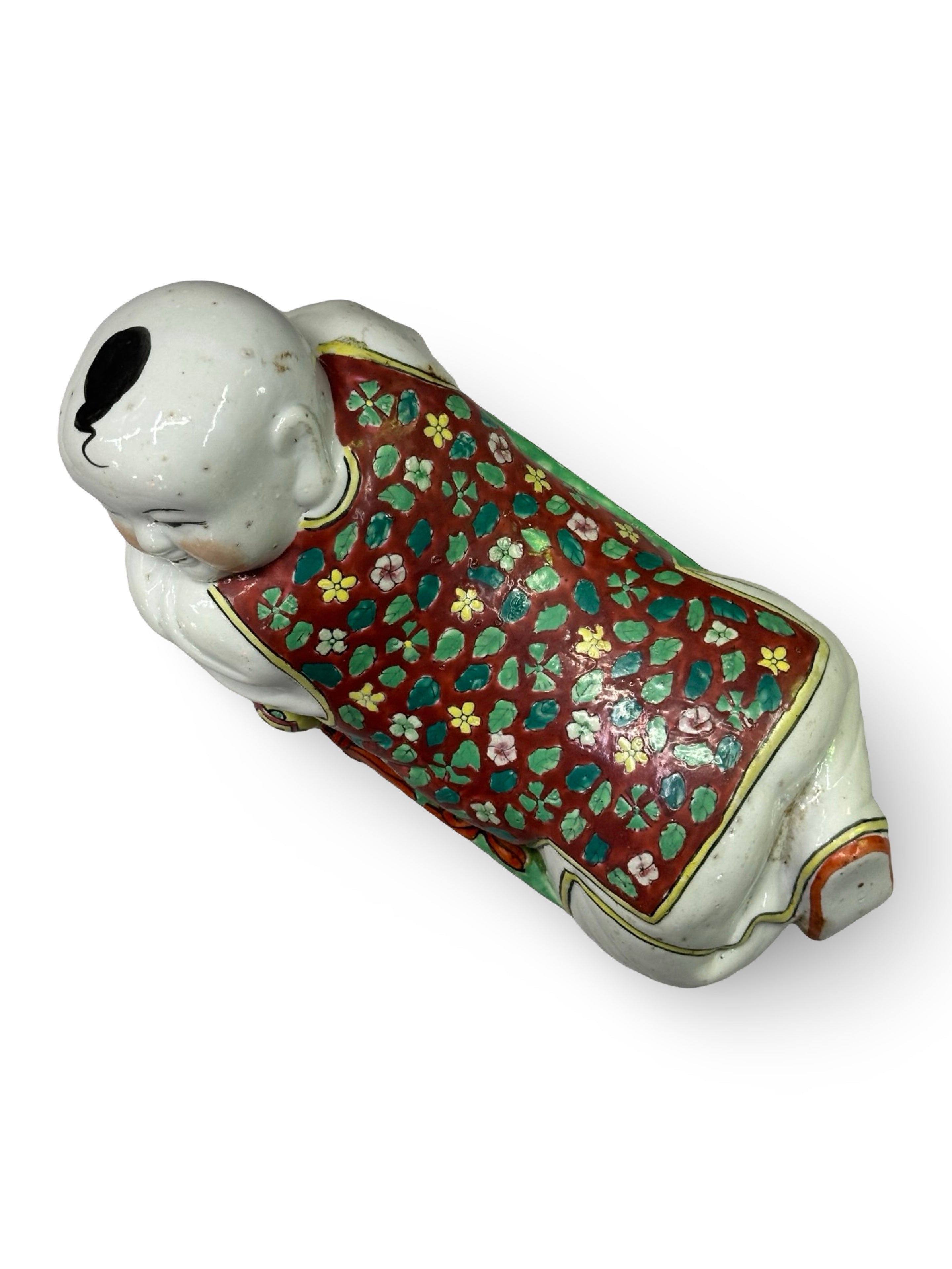 20th century Reclining Boy porcelain pillow