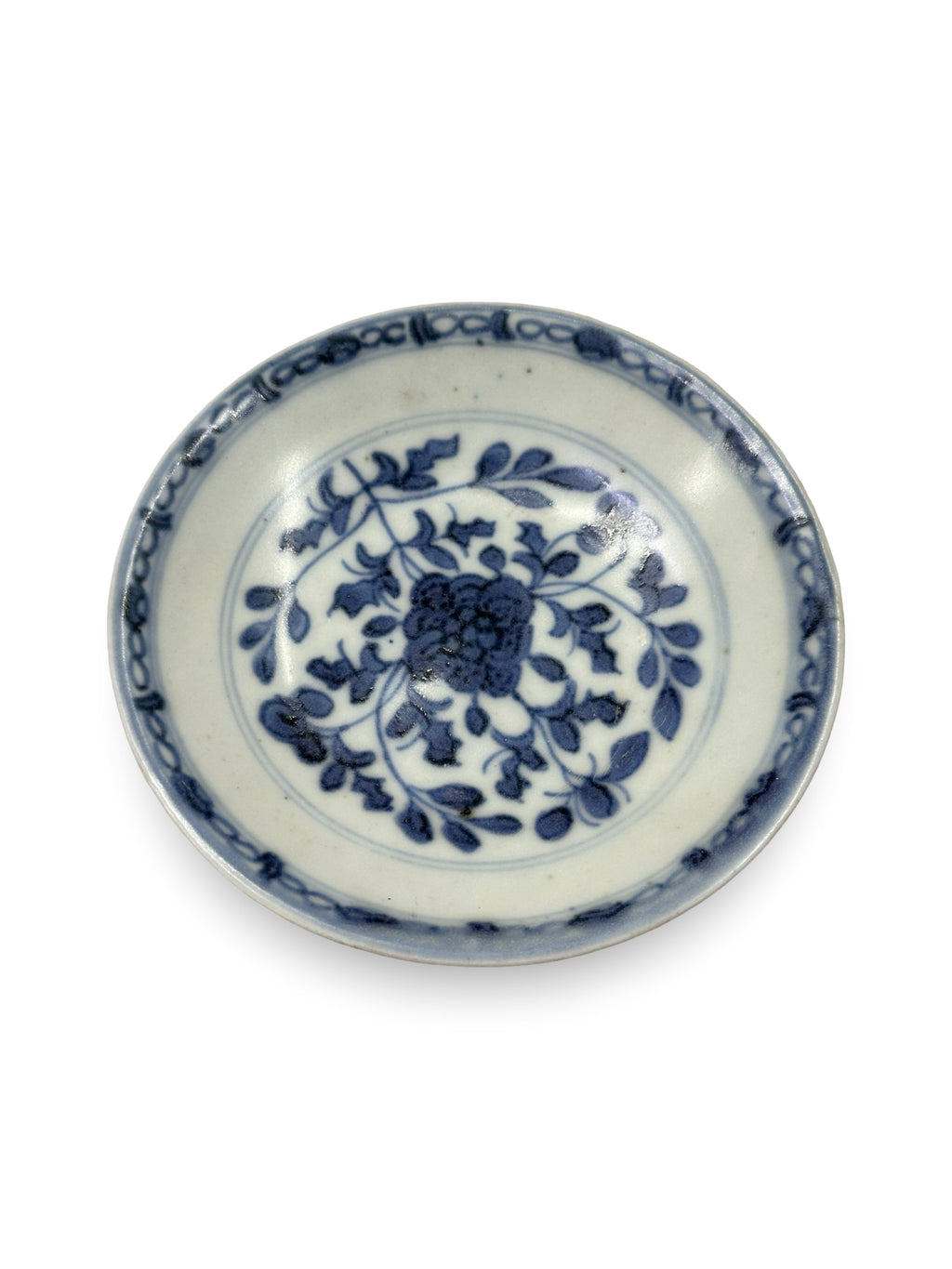 Authentic 1822 Tek Sing Shipwreck Blue & White Porcelain Bowl – "Flowering Peony" Design (Nagel Lot 6091)