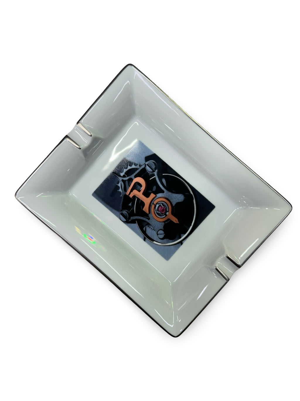 Piaget Limoges France Porcelain Cigar Ashtray & Valet Tray with Box - Watch Movement Design