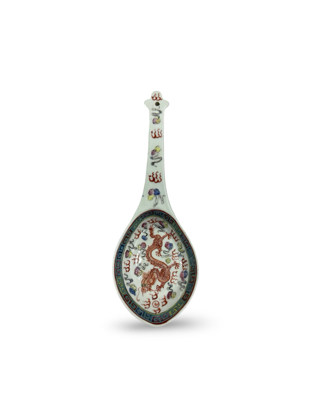 Fine Chinese Famille Rose 'Dragon' Spoon - Republic Era (Guangxu Mark)