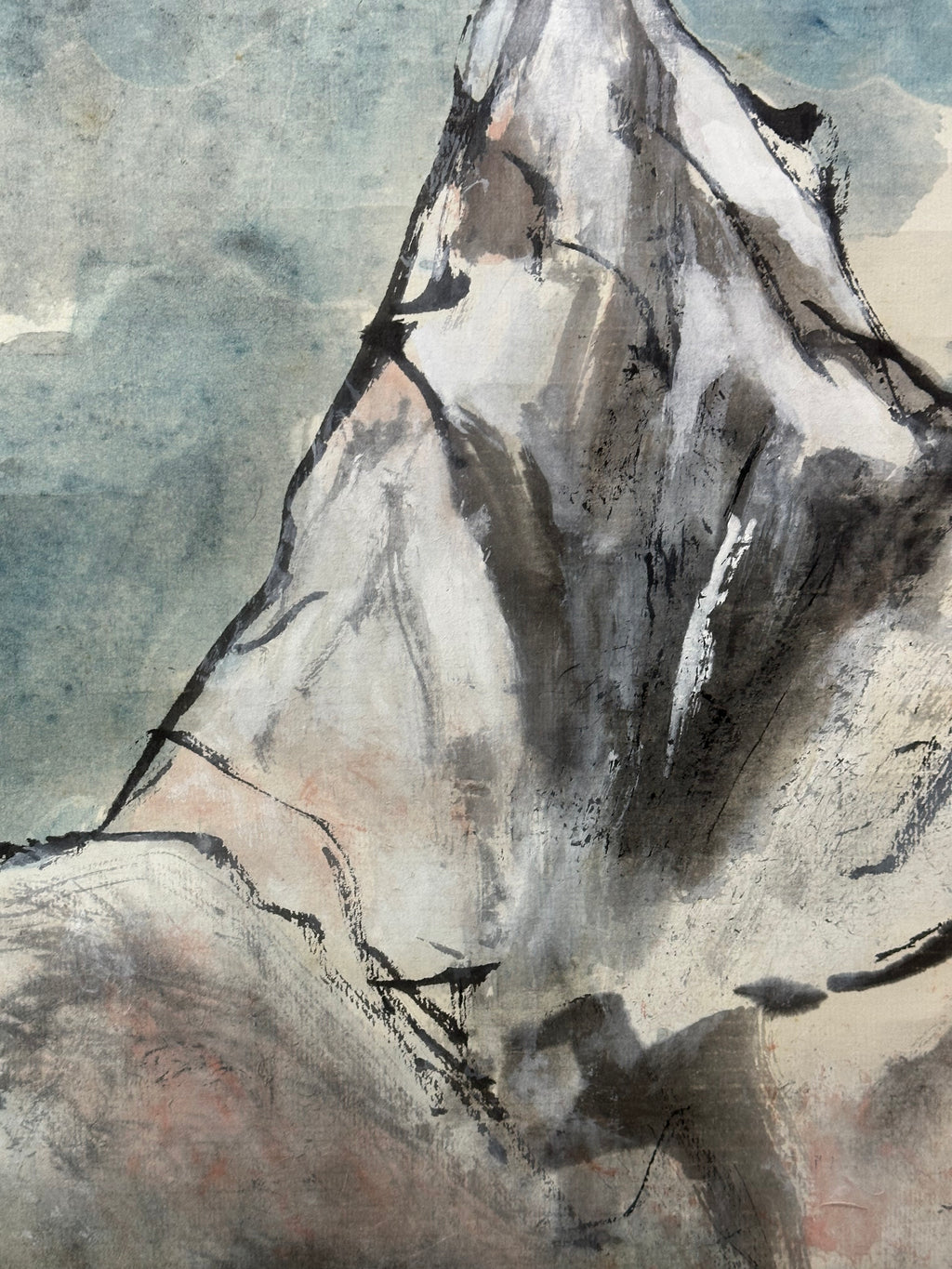 Liu chuncao 刘春草 Original Chinese Ink Wash Painting - "Top of the World" Himalayan Peaks (1997)