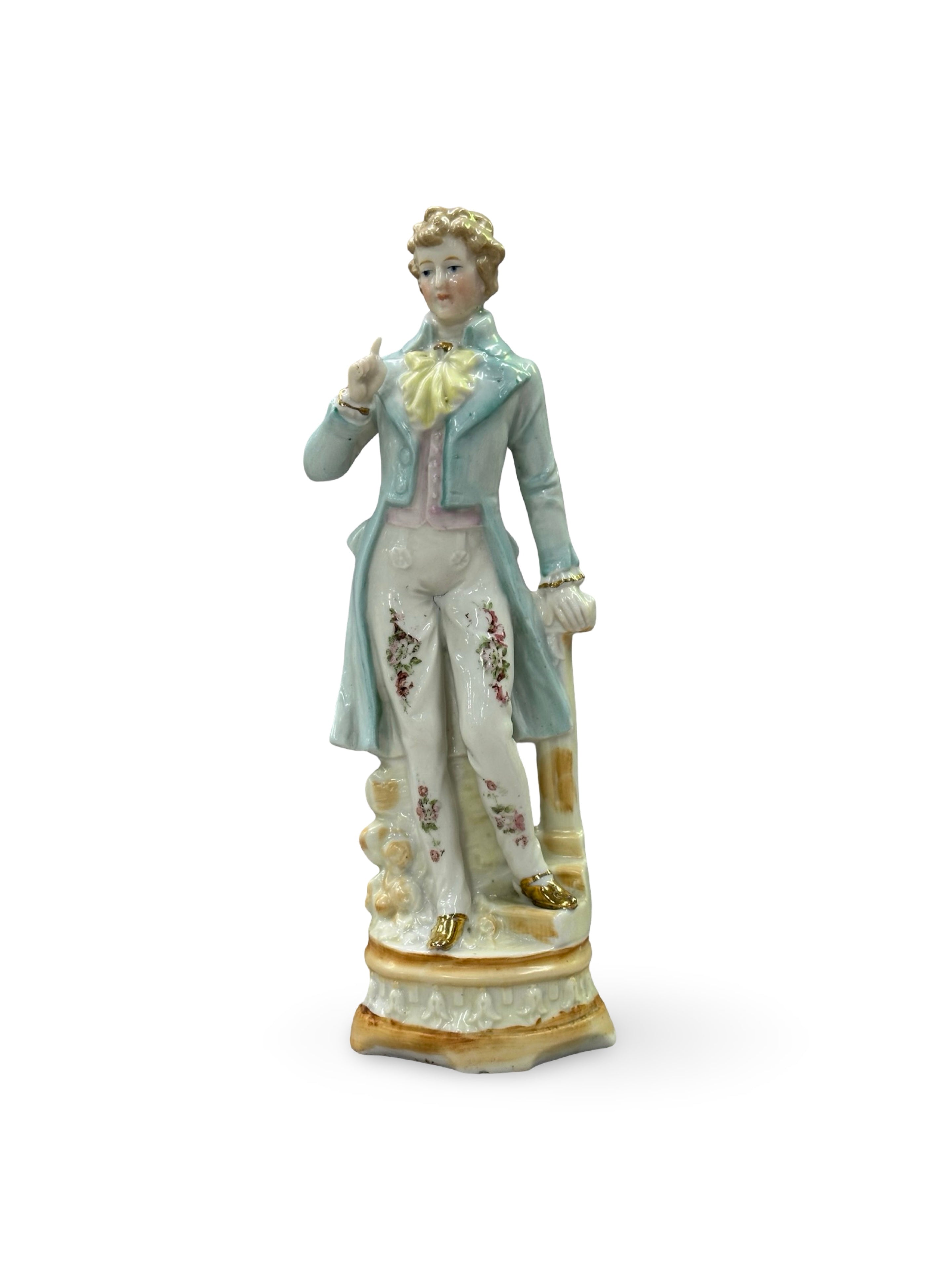 Antique German Bisque Porcelain Figurines - Victorian Courting Couple, Mold #2758 - Set of 2