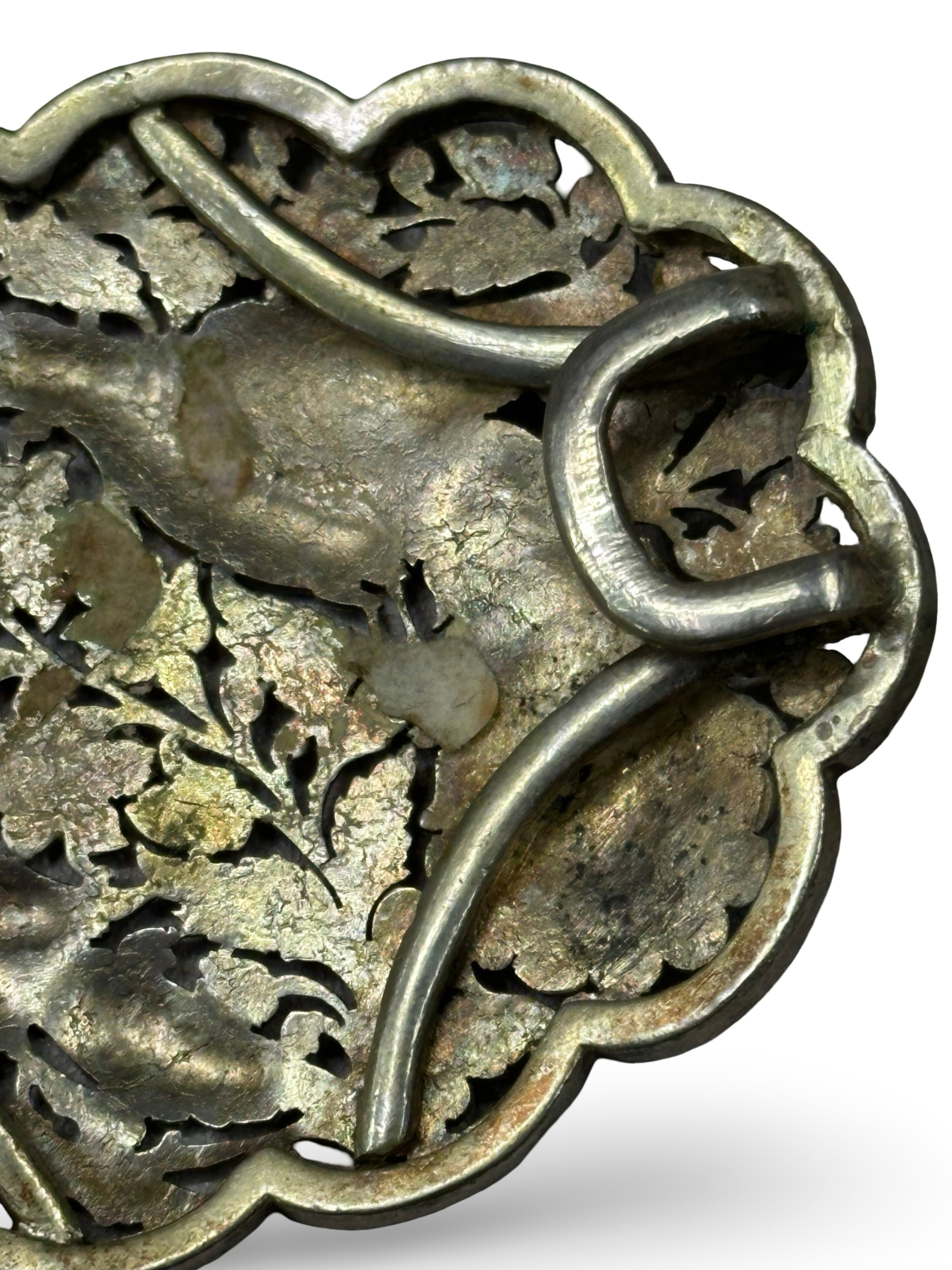 Antique Peranakan Straits Chinese Silver Pending (Belt Buckle) – Phoenix & Peony Repoussé