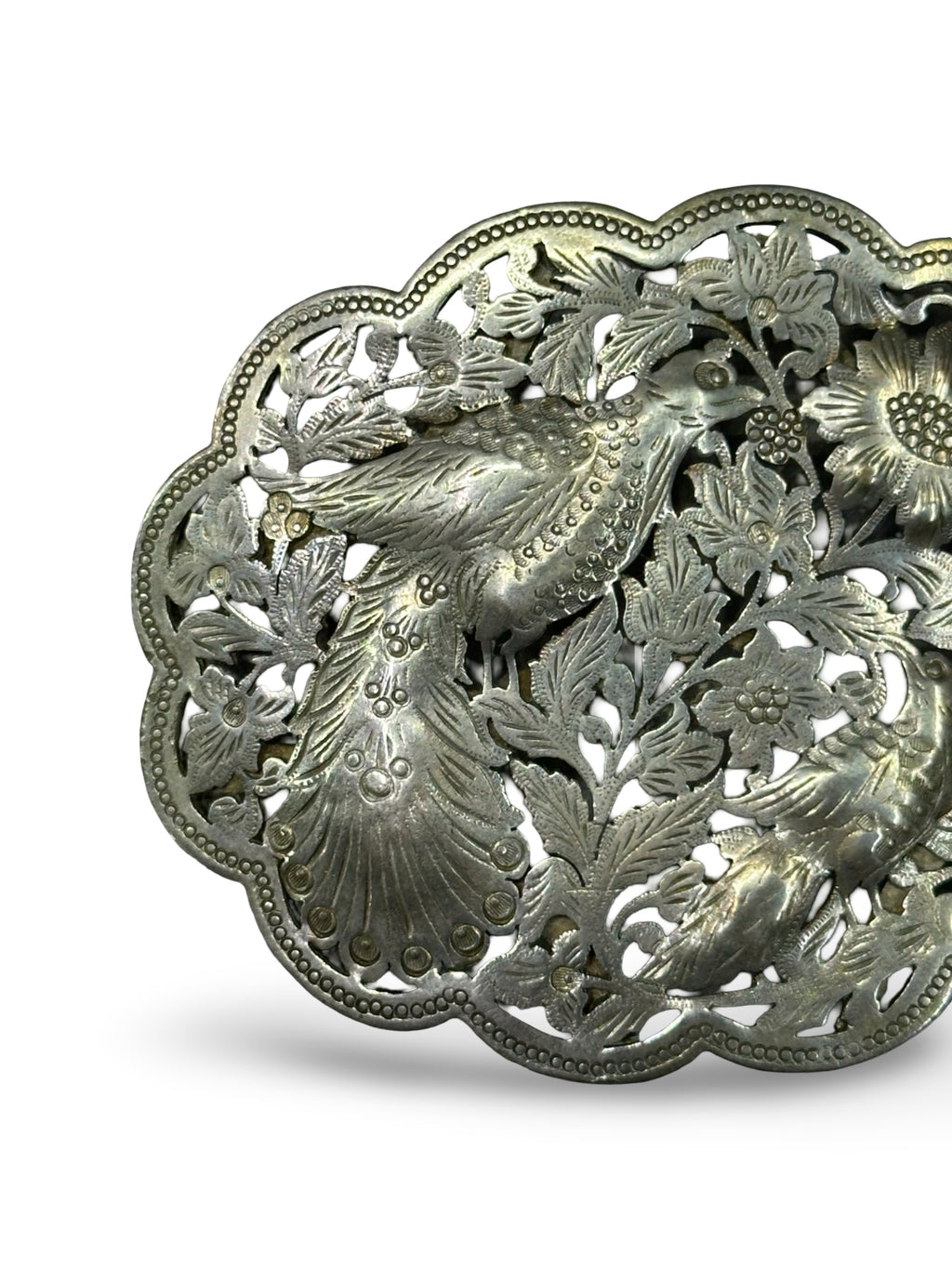 Antique Peranakan Straits Chinese Silver Pending (Belt Buckle) – Phoenix & Peony Repoussé