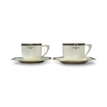 Vintage Givenchy Paris octagon  Geometric Border Demitasse Set - White & Gold