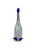 Mid-Century Murano Art Glass Goose - Blue & White Filigrana - Venetian Italian Glass