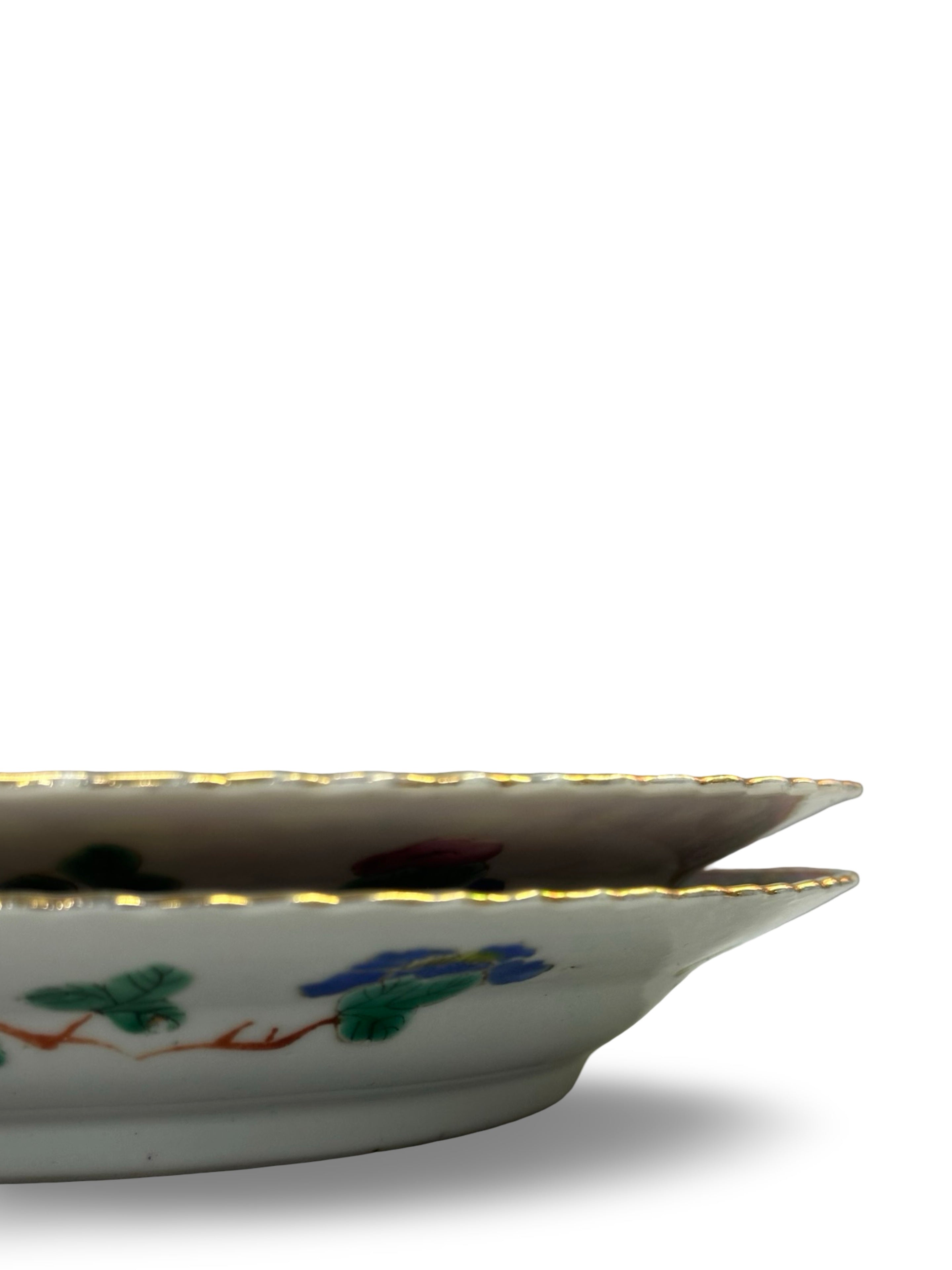 Antique Peranakan nyonya Famille Rose 7.5 inch Dish Plate– Phoenix & Peony Motif