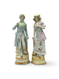 Antique German Bisque Porcelain Figurines - Victorian Courting Couple, Mold #2758 - Set of 2