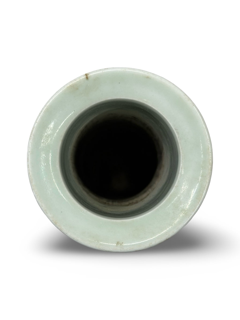 20th-Century Antique Chinese Blue & White Porcelain Cylindrical Hat Stand Vase - Floral Prunus Motif