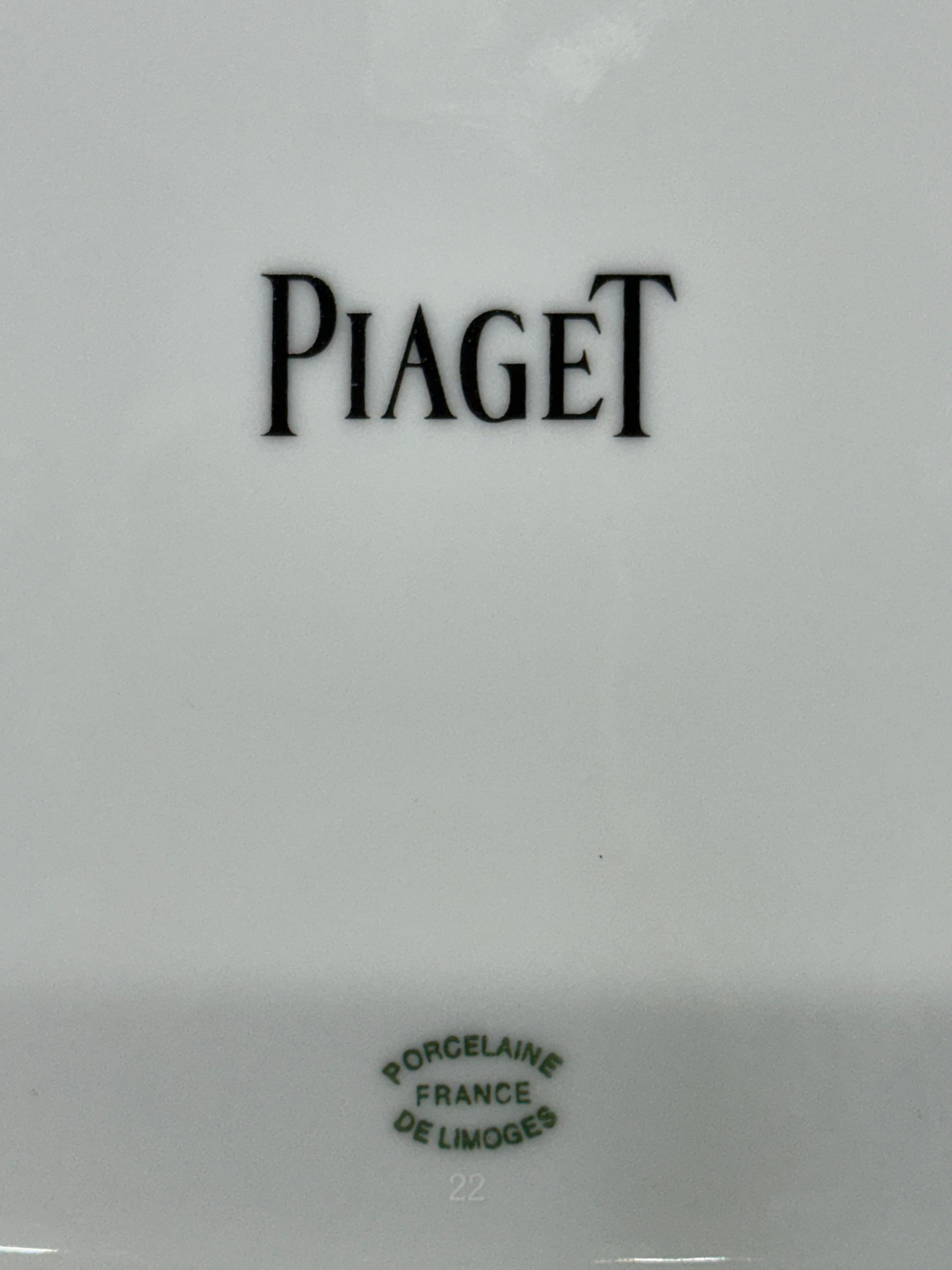 Piaget Limoges France Porcelain Cigar Ashtray & Valet Tray with Box - Watch Movement Design