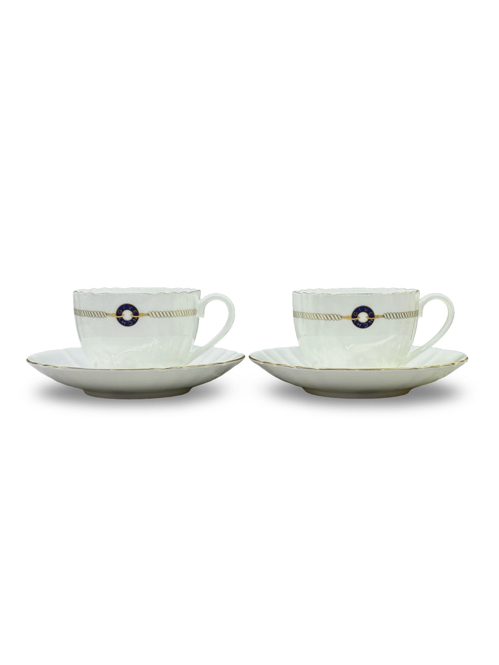 Vintage Givenchy Fine Bone China Teacup & Saucer Set - Pair of 2