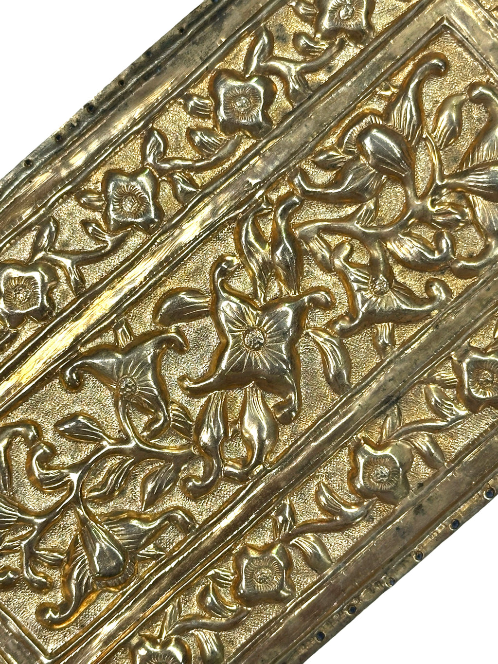 A pair of straits Chinese Penarakan Nyonya Silver Pillow ends ( Buntal plates , Kapala Bantal ) 1920’s-1930’s