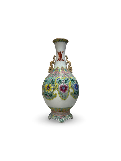 20th-century Hand painted vase