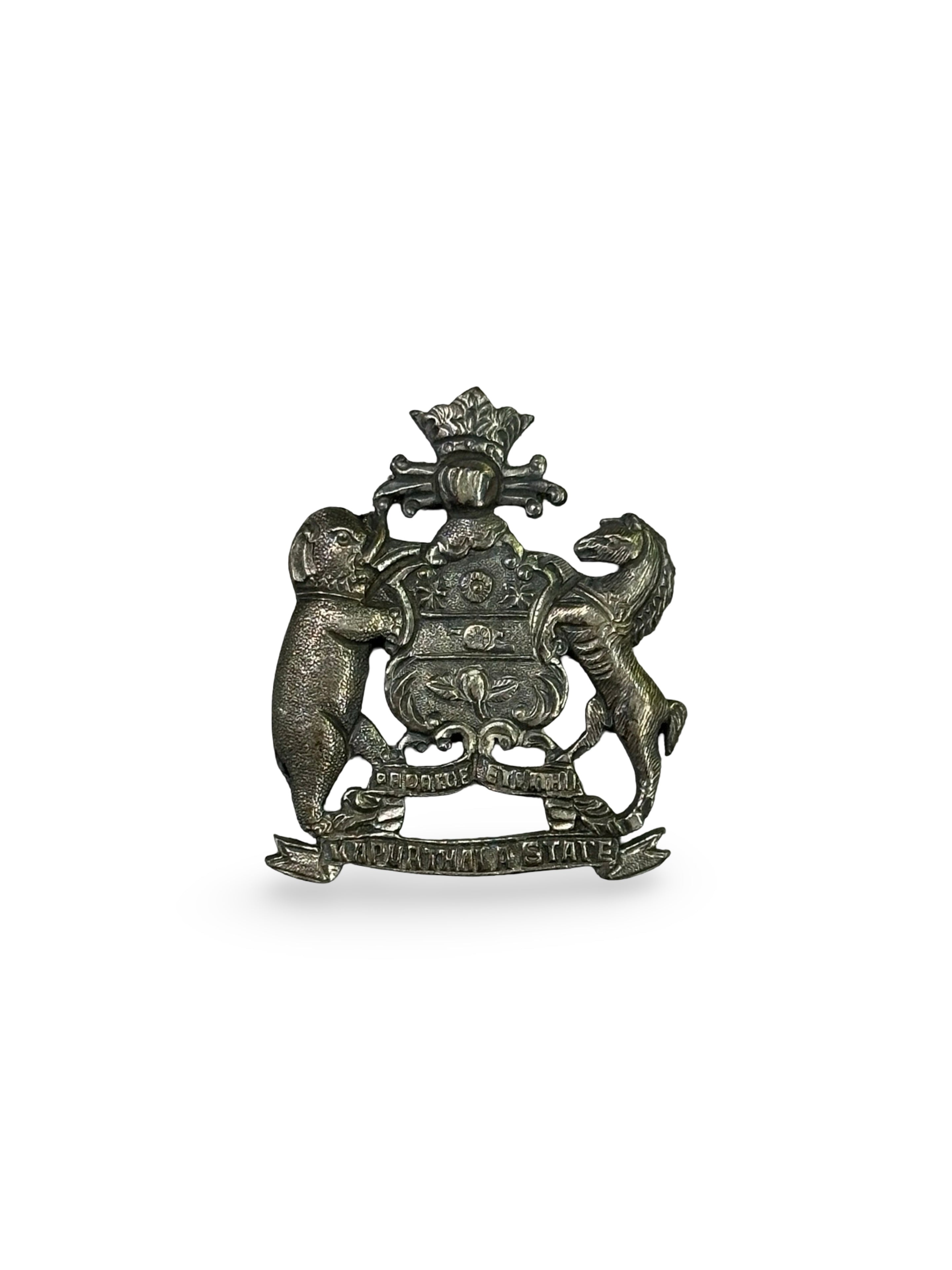 Rare Vintage Kapurthala State Military/Police Armorial Badge - "Pro Rege et Patria"