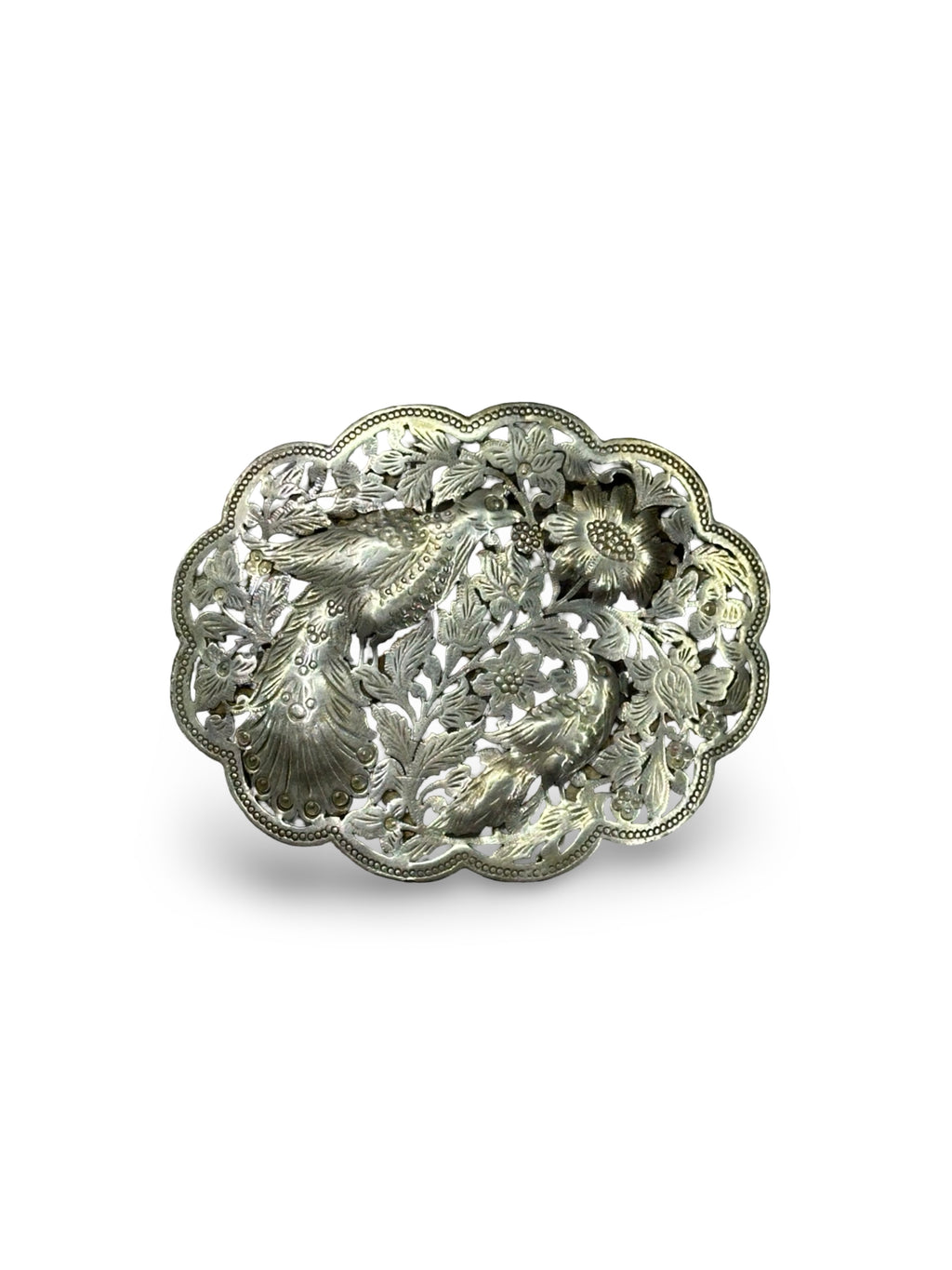 Antique Peranakan Straits Chinese Silver Pending (Belt Buckle) – Phoenix & Peony Repoussé