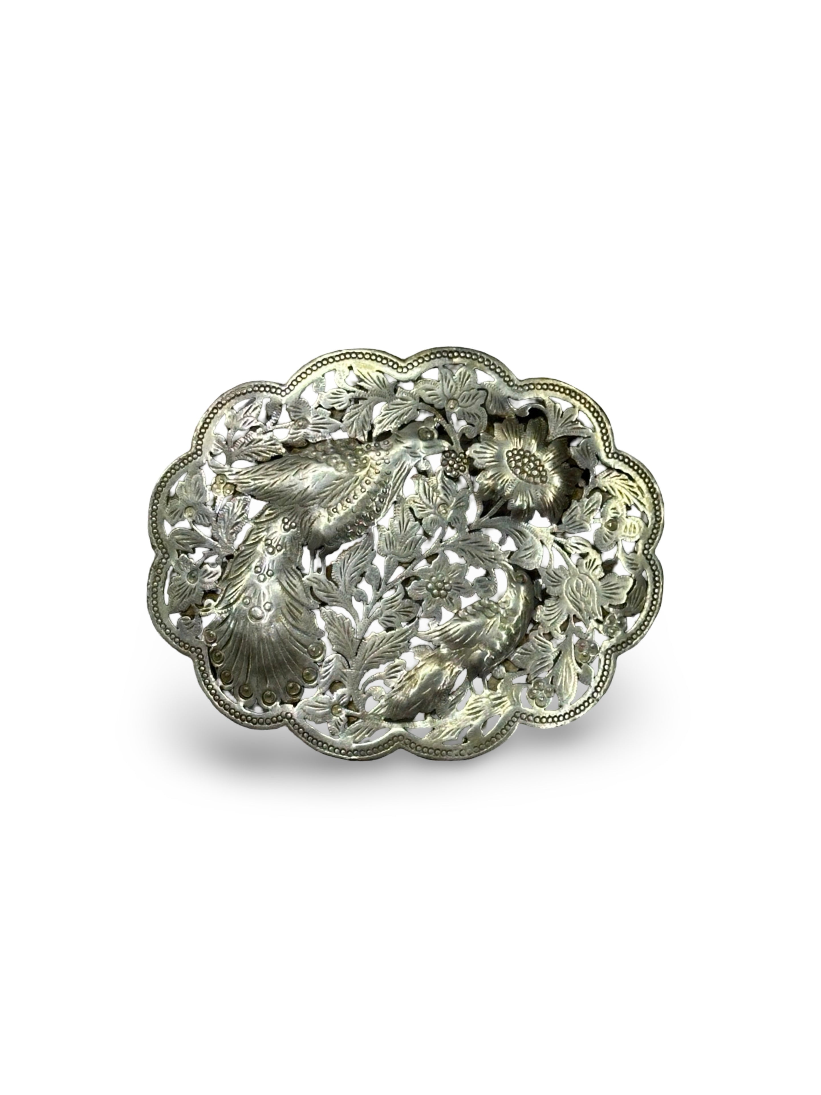 Antique Peranakan Straits Chinese Silver Pending (Belt Buckle) – Phoenix & Peony Repoussé