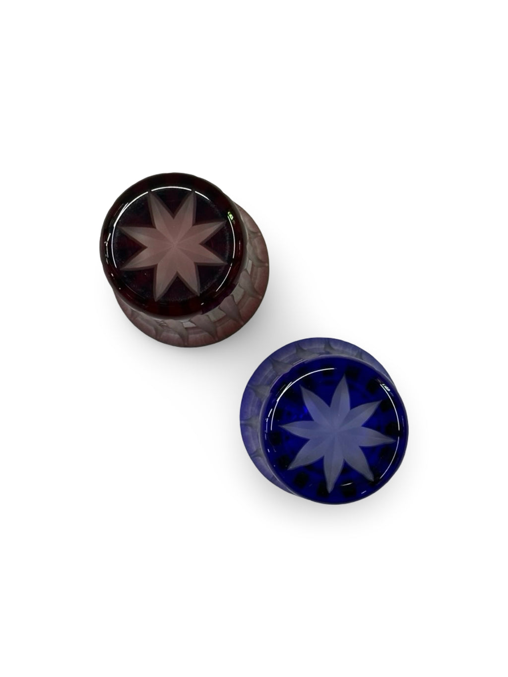 Tabu Glass Studio Edo Kiriko Hand-Cut Glass Set (Ruby & Sapphire)