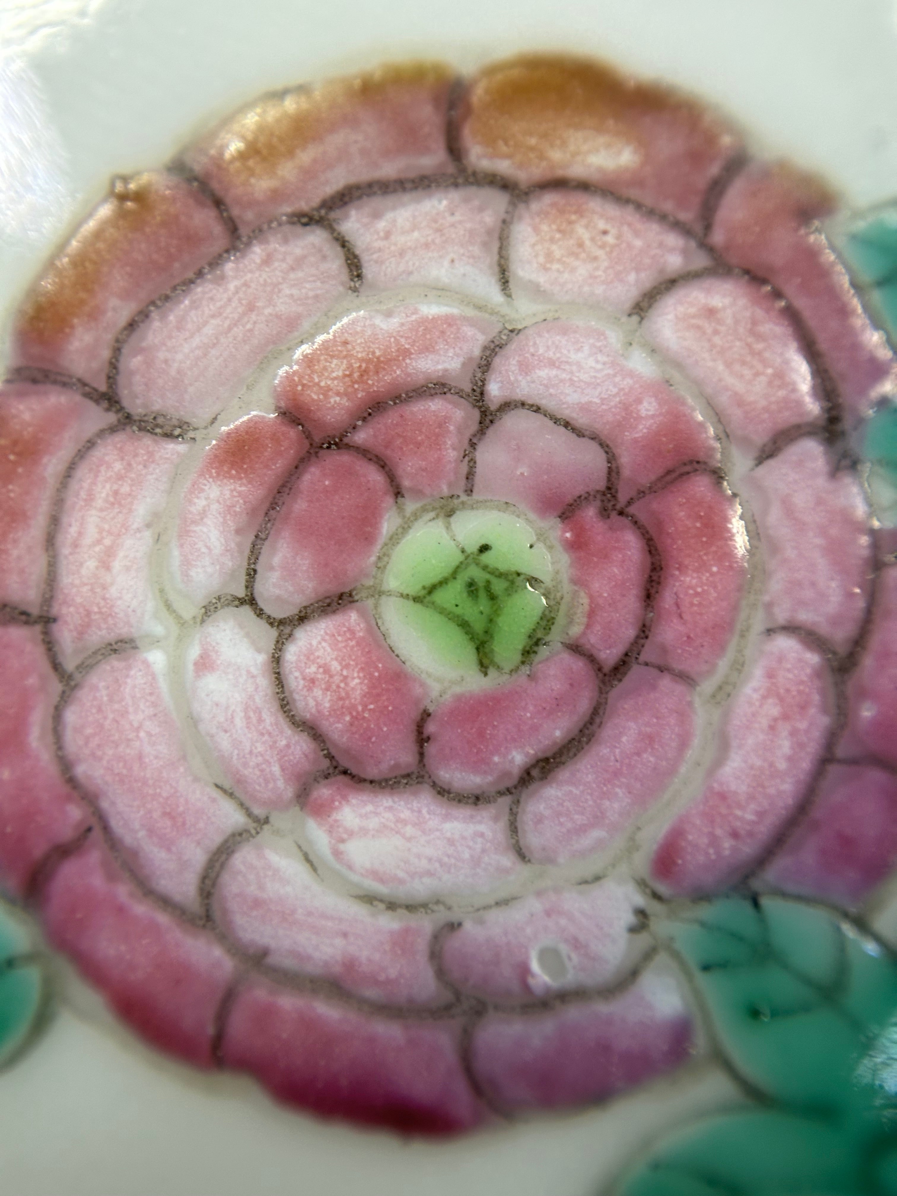 Antique Chinese Porcelain Bowl Famille Rose Peony Flowers 19th Century Qing Dynasty