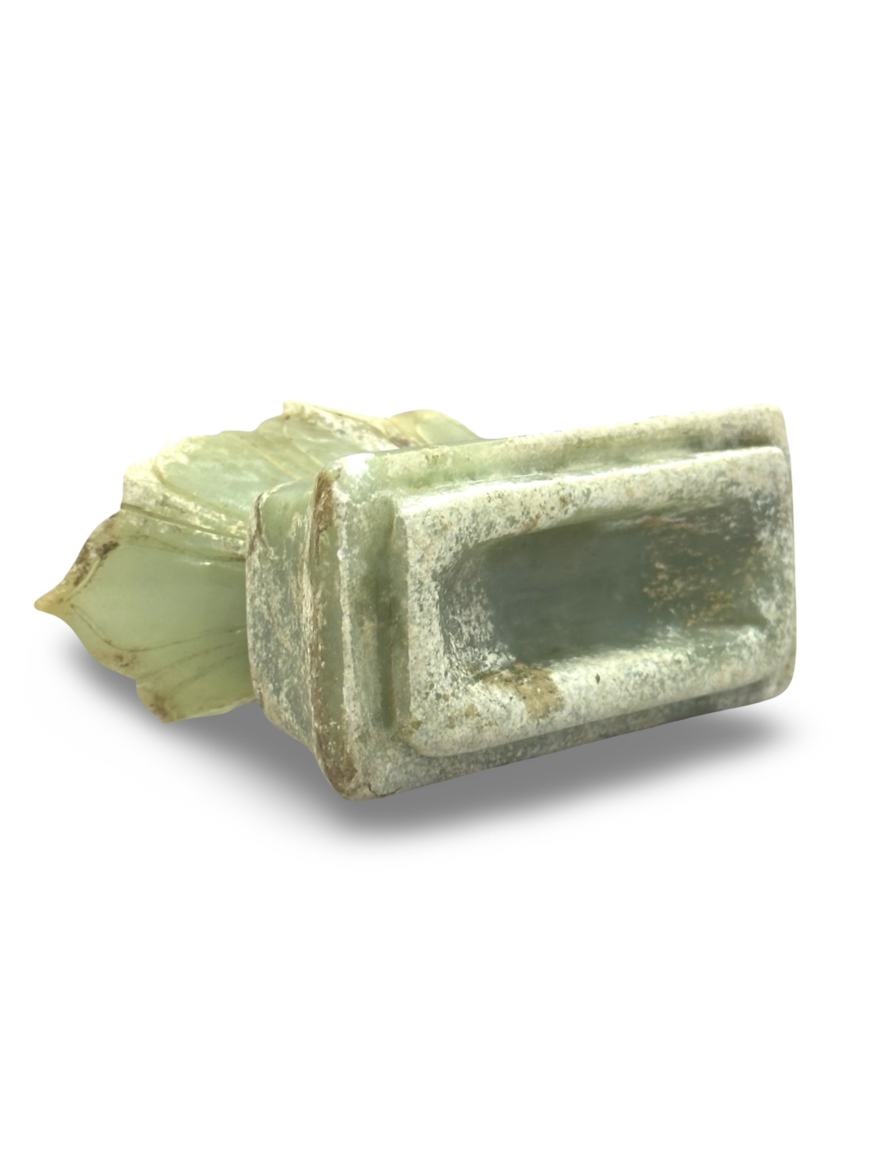 Mid-century Chinese Hand-Carved Soapstone Vase - Archaic Bi Disk & Chilong Dragon Motif