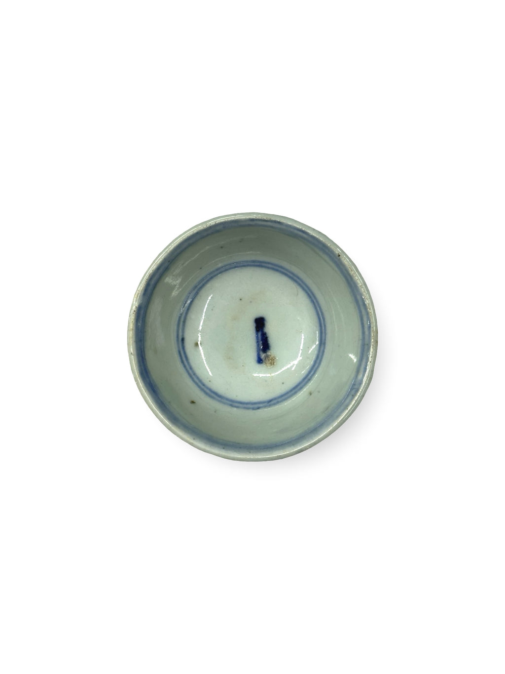Qing dynasty Provincial Blue & White Porcelain Teacup – Vertical Stripe Motif