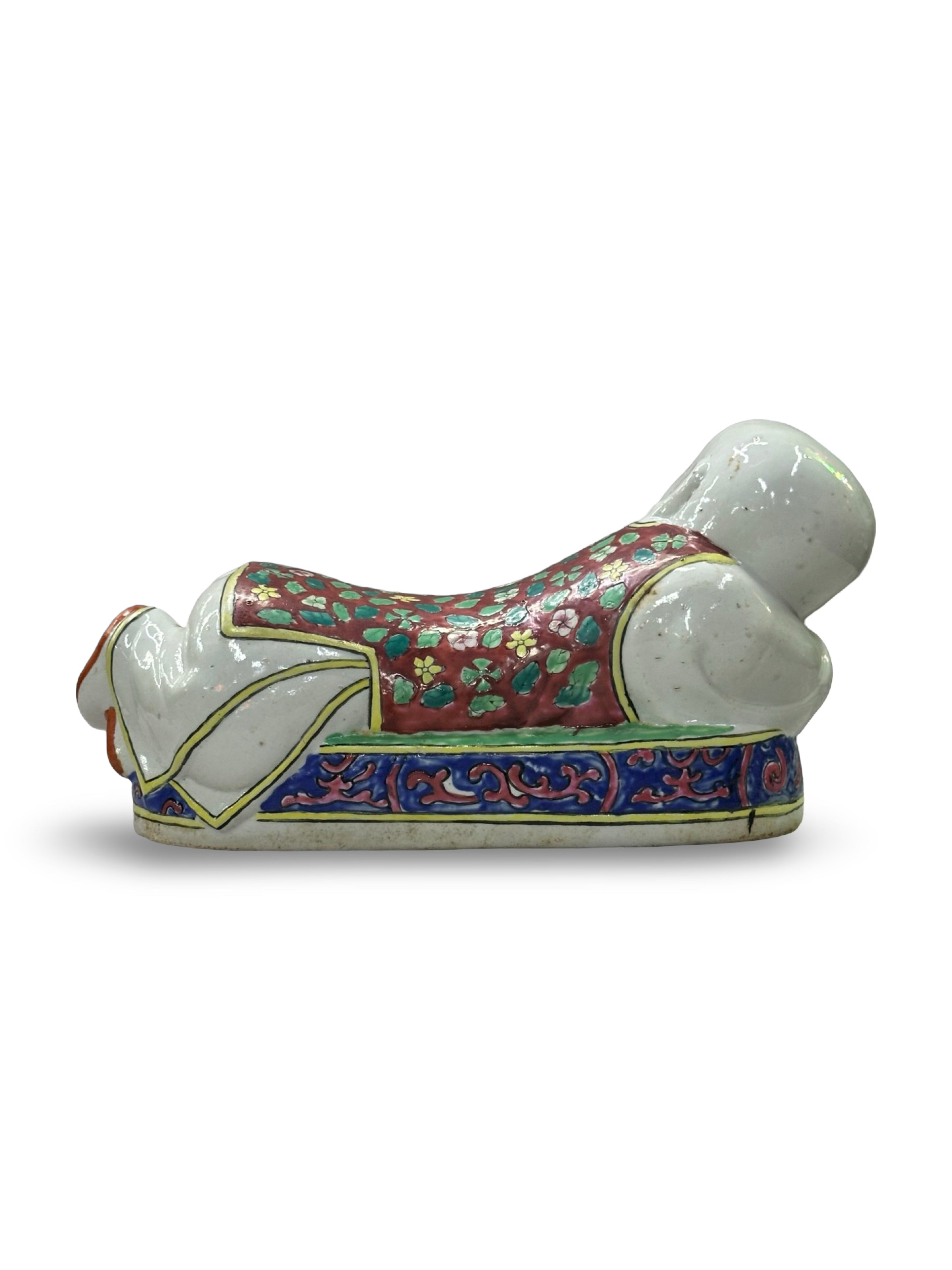 20th century Reclining Boy porcelain pillow