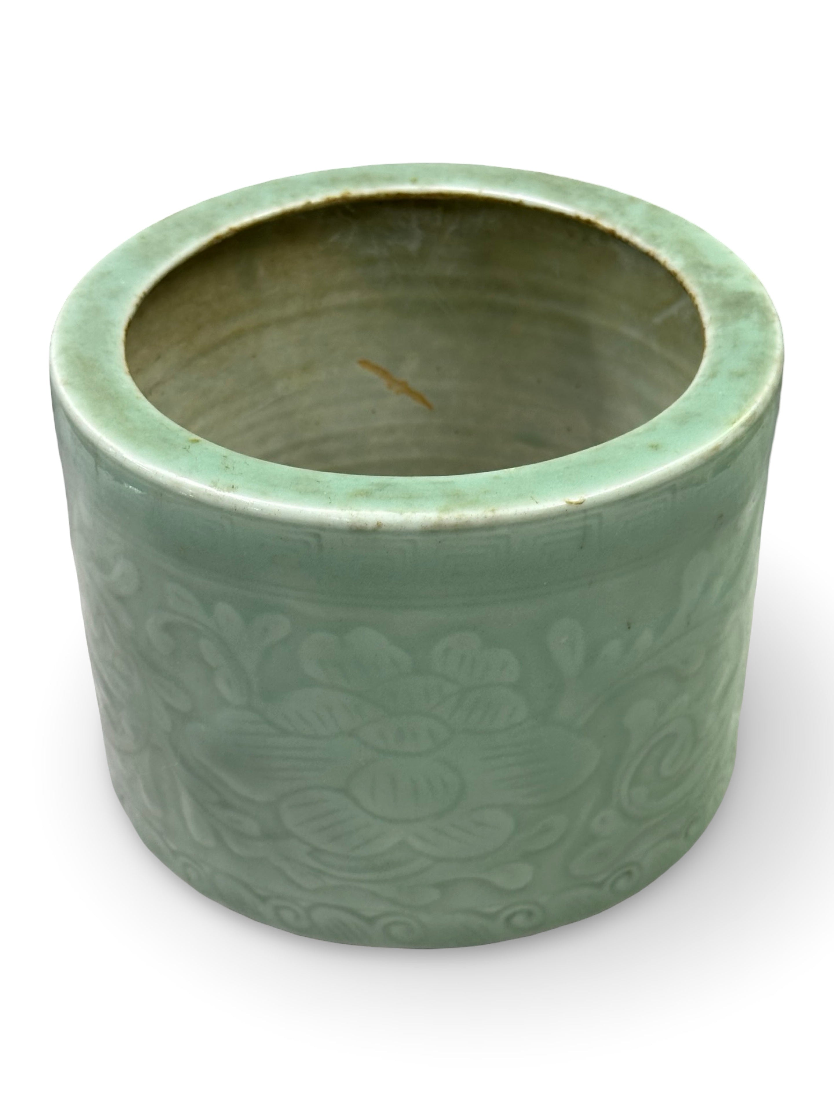 19th-Century Chinese Celadon Porcelain Incense burner- Green Glaze