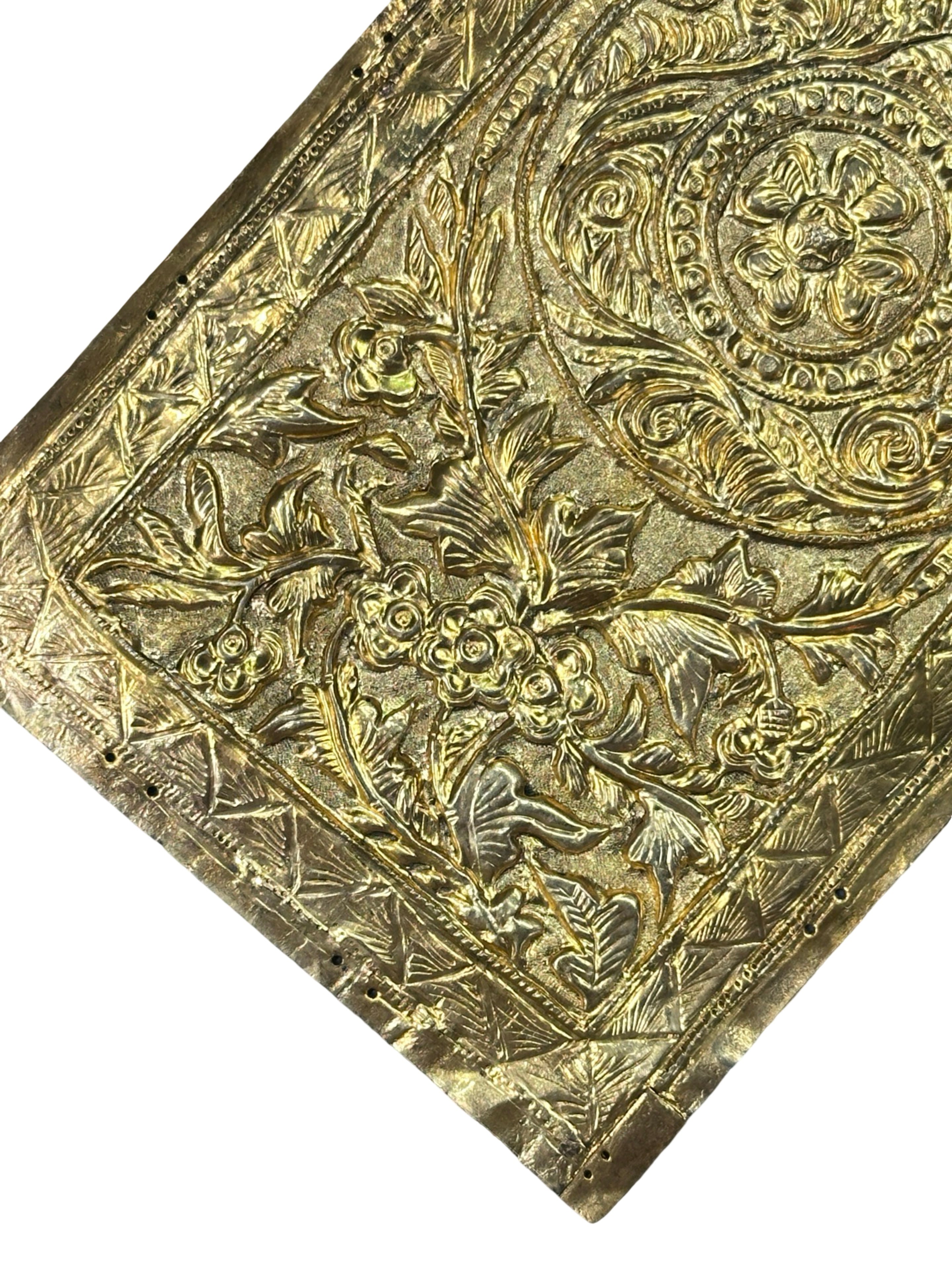 A pair of straits Chinese Penarakan Nyonya Silver Pillow ends ( Buntal plates , Kapala Bantal ) 1920’s-1930’s