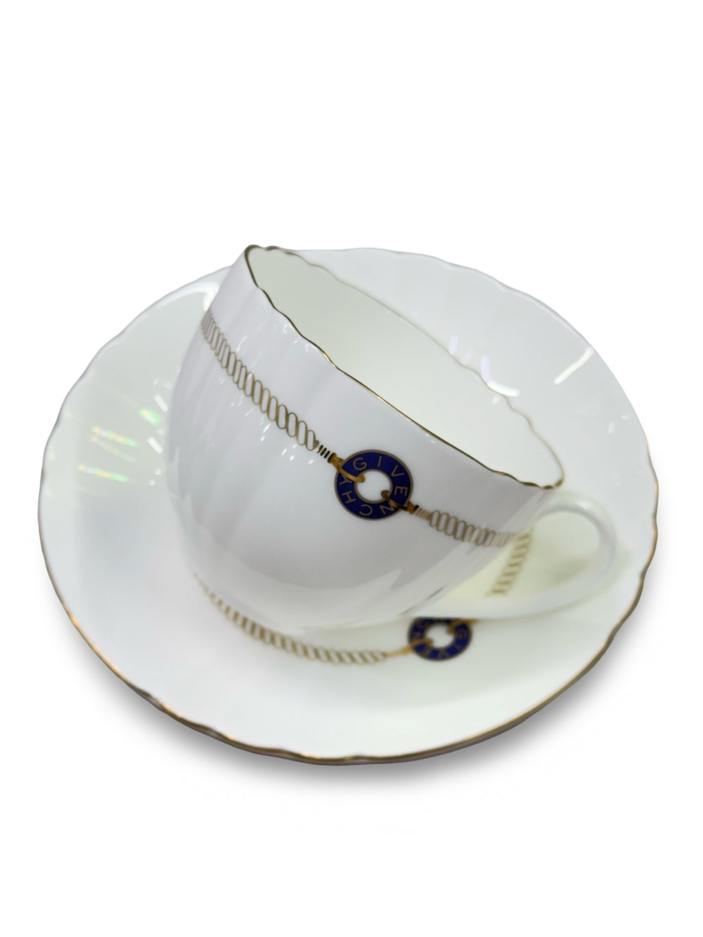 Vintage Givenchy Fine Bone China Teacup & Saucer Set - Pair of 2