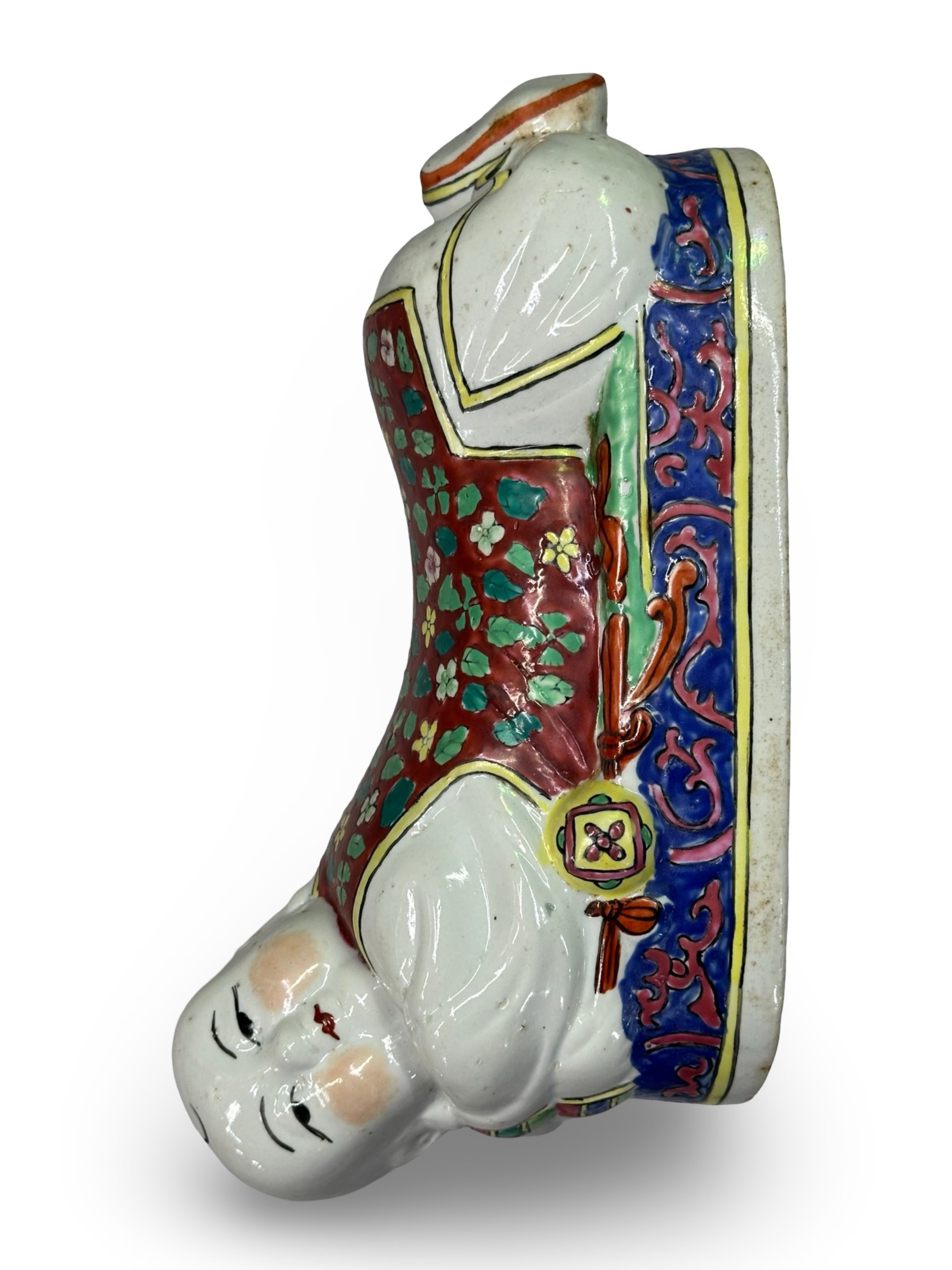 20th century Reclining Boy porcelain pillow