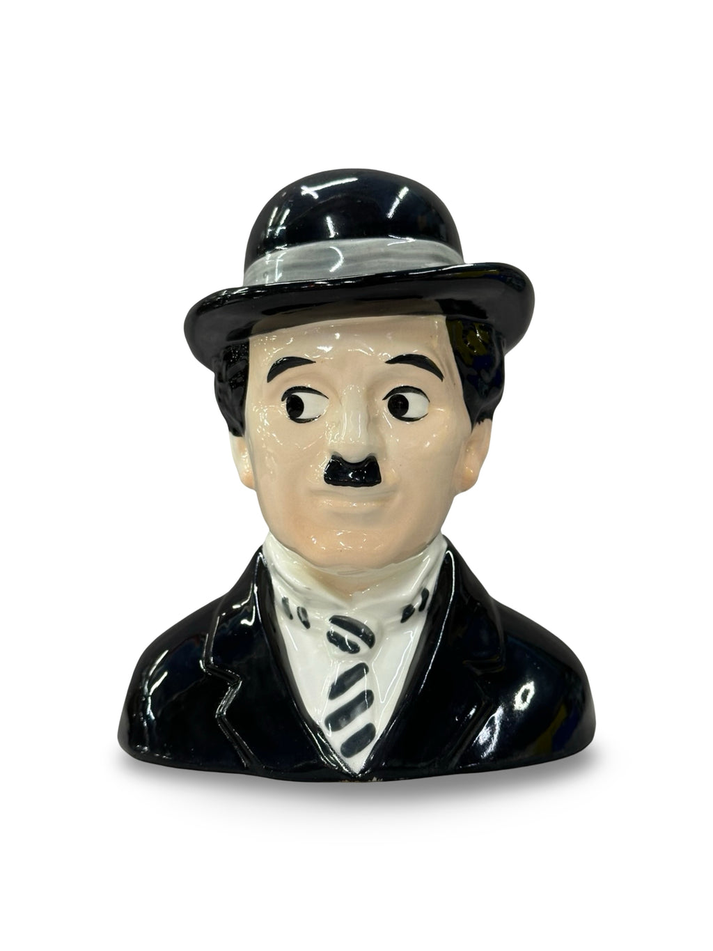 Vintage Charlie Chaplin Ceramic Coin Bank | Bubbles Inc. S.A. Licensed Collectible Bust