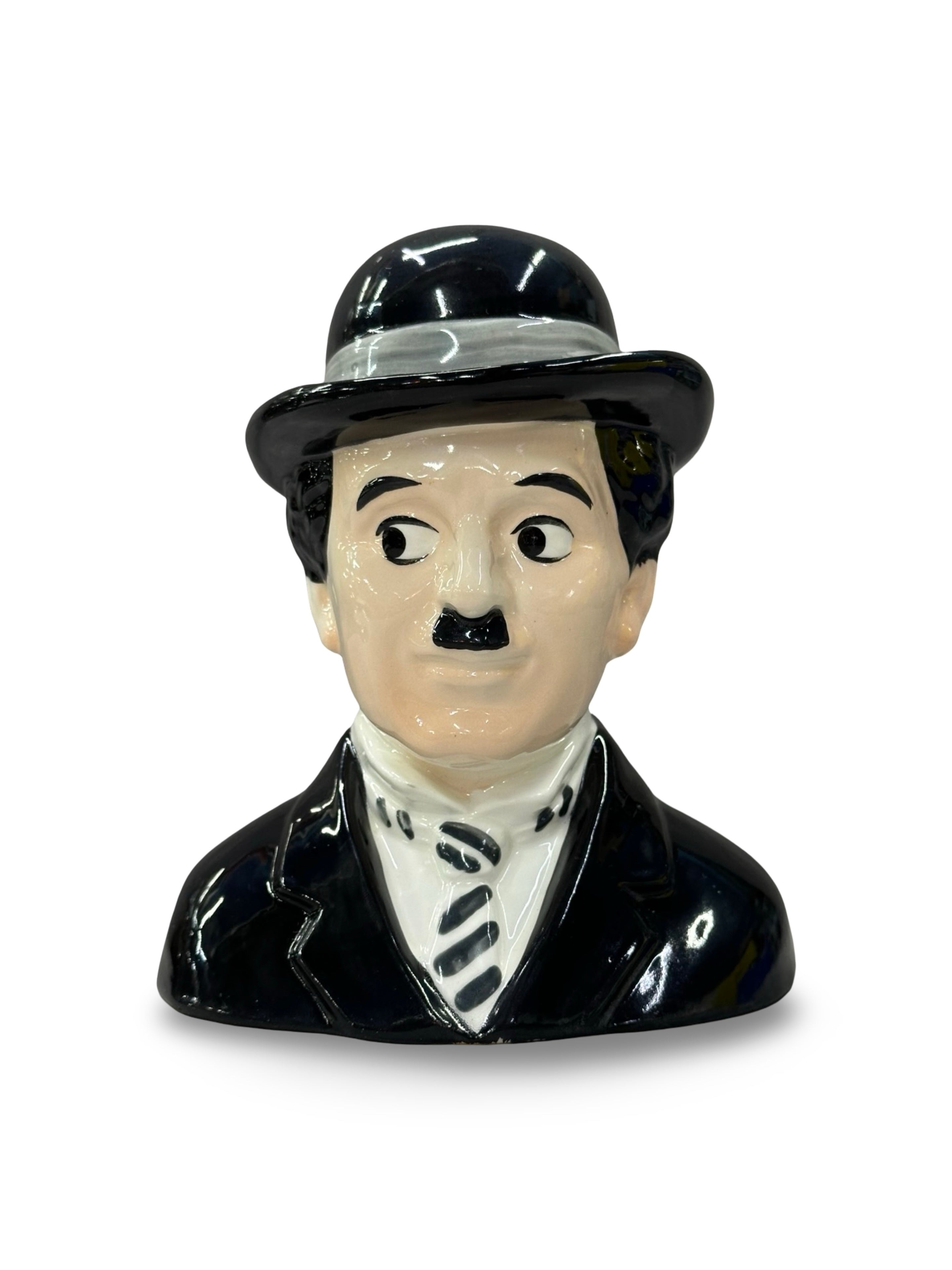 Vintage Charlie Chaplin Ceramic Coin Bank | Bubbles Inc. S.A. Licensed Collectible Bust