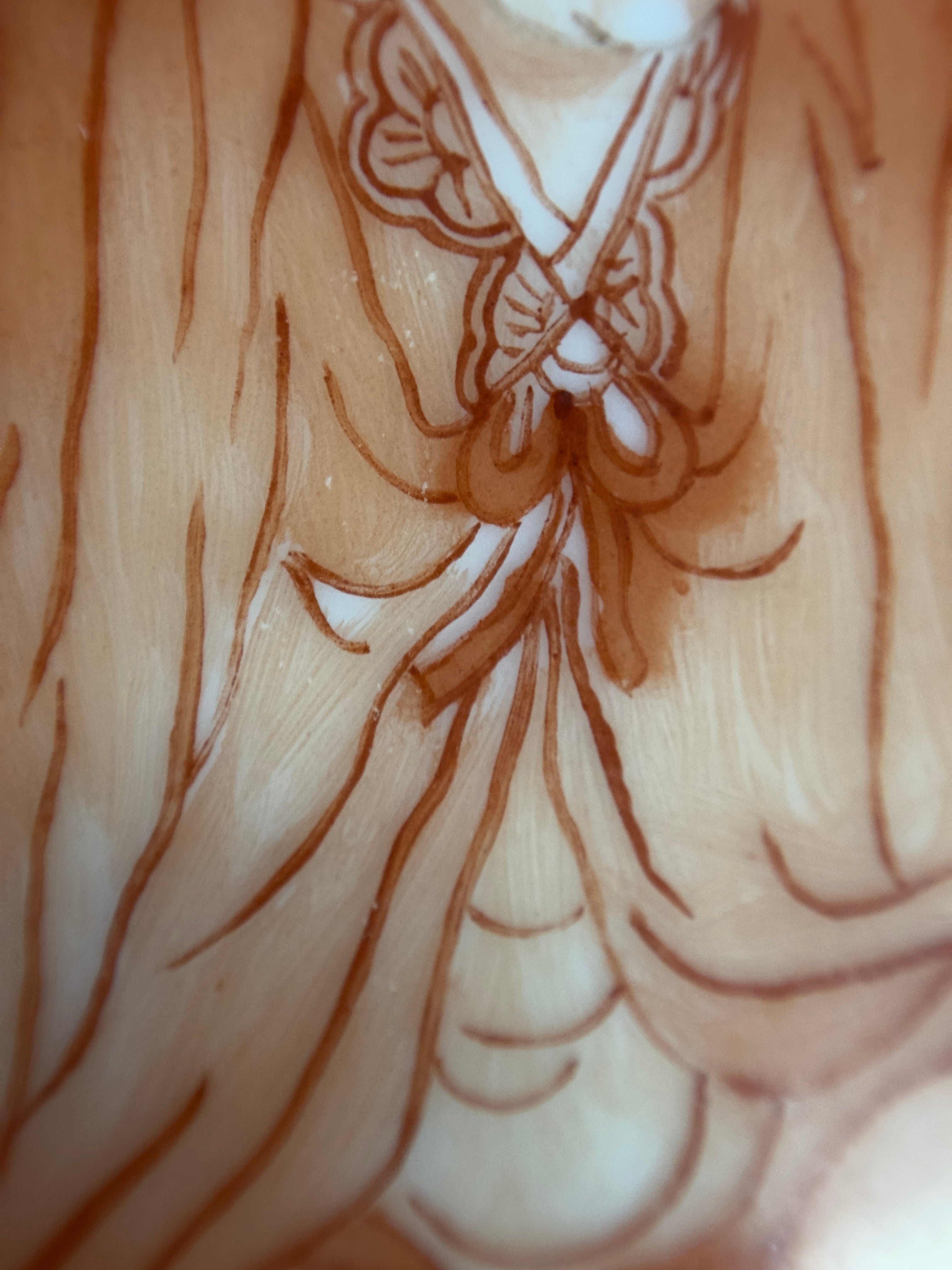 20th-century 8 monk Octagonal hand painted porcelain vase