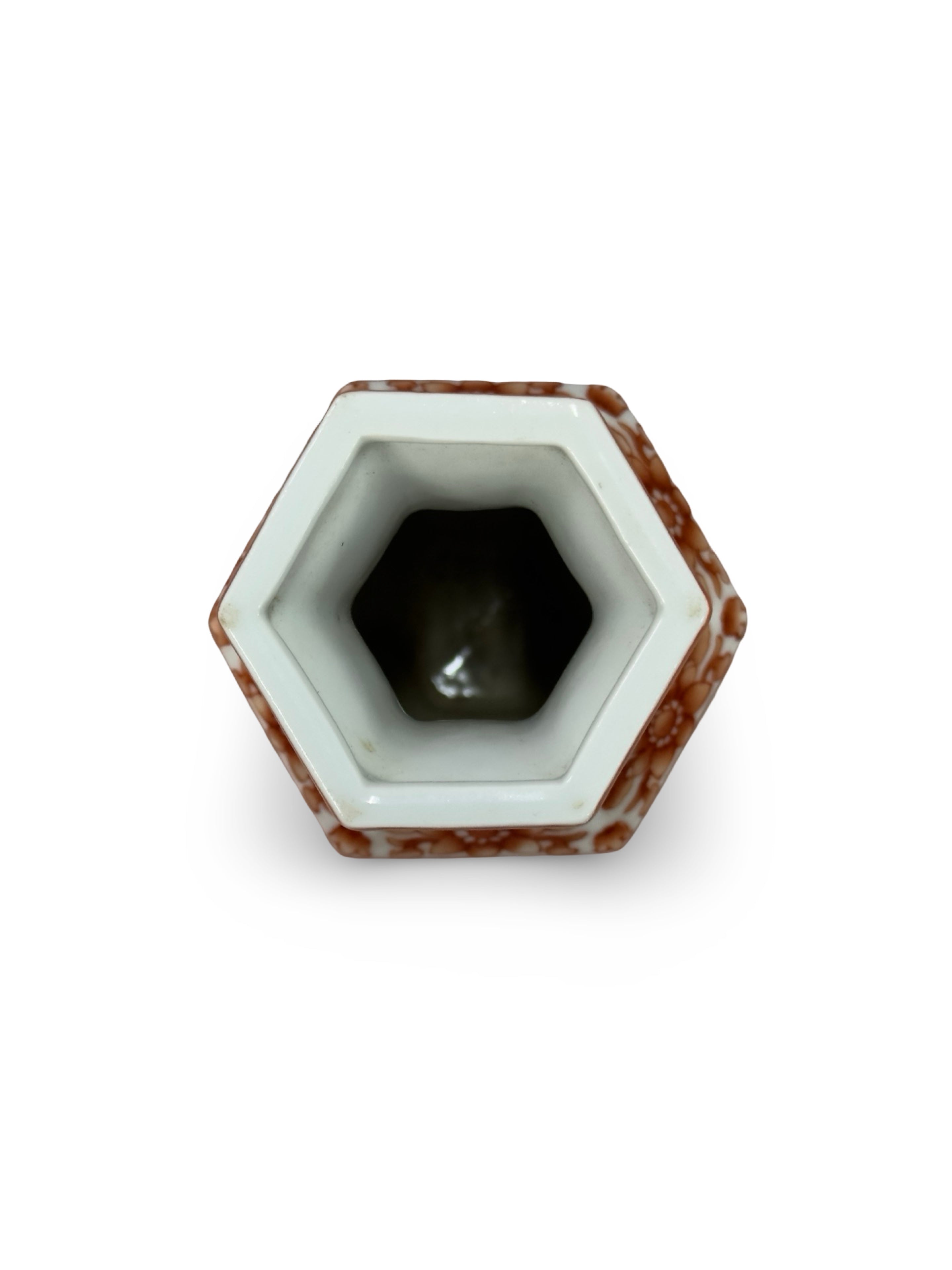 20th-century 8 monk Octagonal hand painted porcelain vase